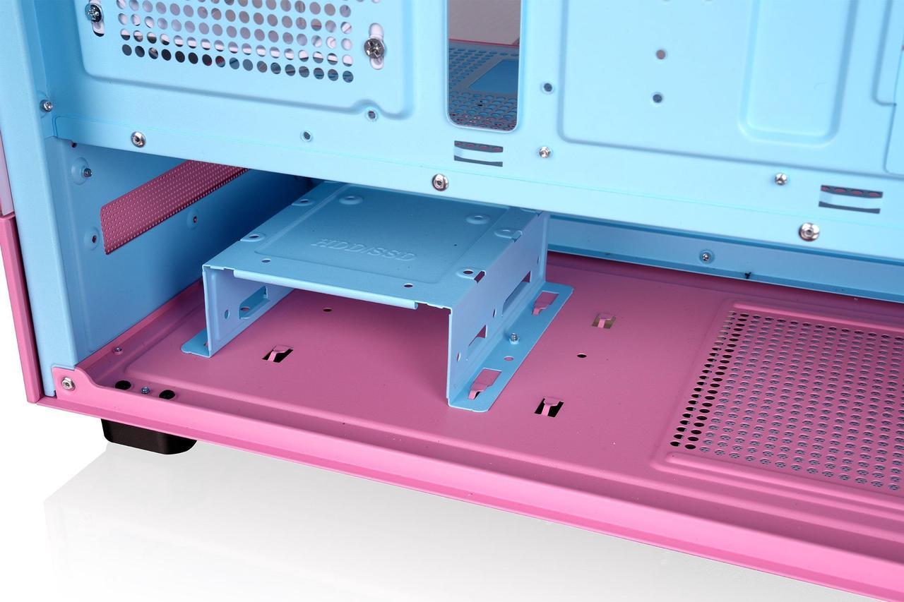 Alt view image 7 of 15 - Thermaltake View 270 Plus TG ARGB Mid Tower Chassis; 3x120mm ARGB Lite Fans Included; 360mm Radiator Support; 420mm GPU Clearance; 180mm Air Cooler Max Height; Bubble Pink; CA-1Y7-00MAWN-00