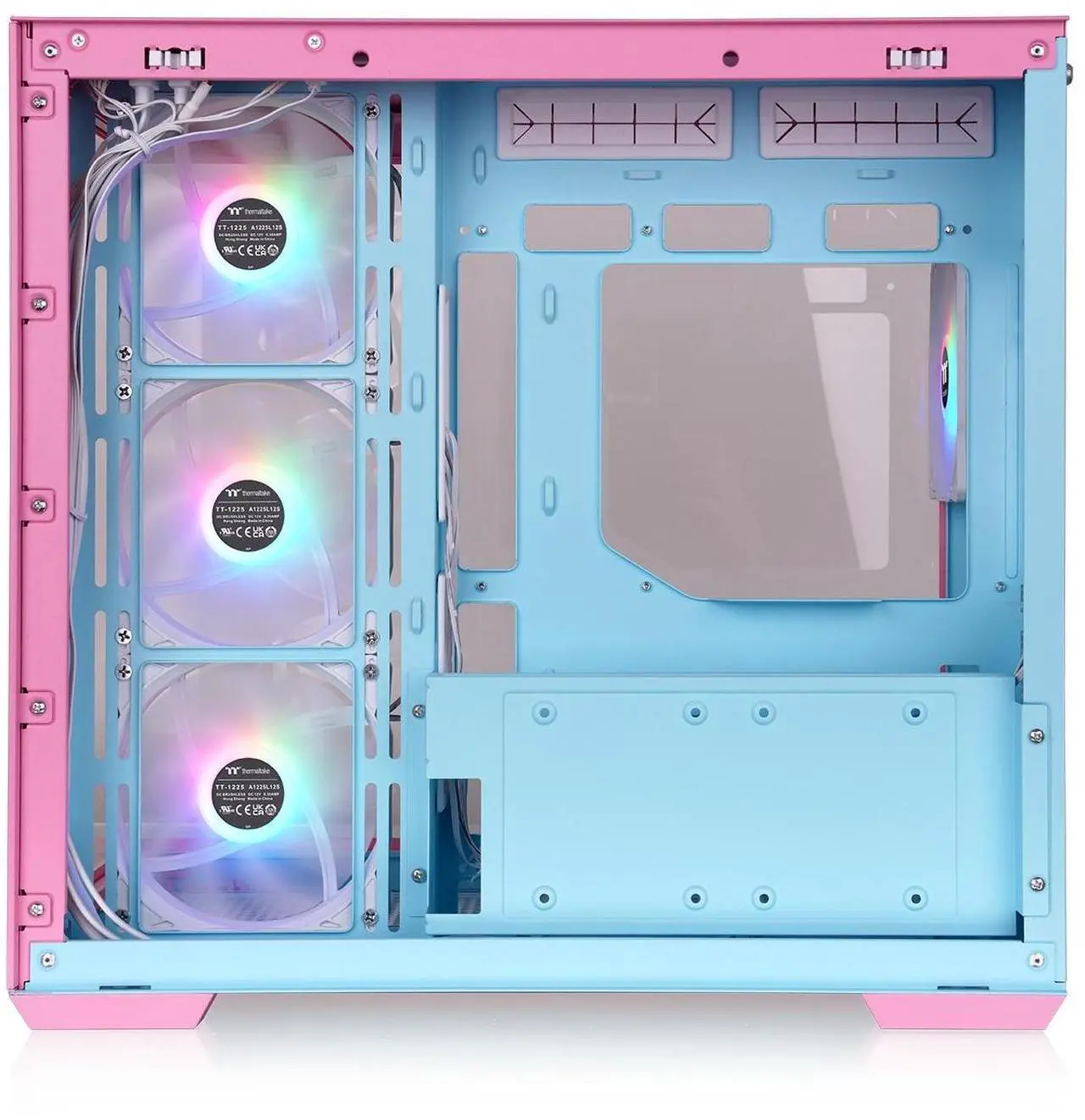 Alt view image 3 of 9 - Thermaltake View 380 TG ARGB Mid Tower Chassis; 4x120mm ARGB Lite Fans Included; 360mm Radiator Support; 415mm GPU Clearance; Hidden Connector Support; Bubble Pink; CA-1Z2-00MAWN-00