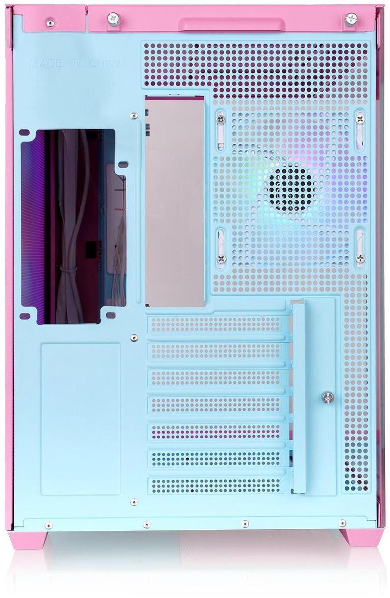 Alt view image 5 of 9 - Thermaltake View 380 TG ARGB Mid Tower Chassis; 4x120mm ARGB Lite Fans Included; 360mm Radiator Support; 415mm GPU Clearance; Hidden Connector Support; Bubble Pink; CA-1Z2-00MAWN-00