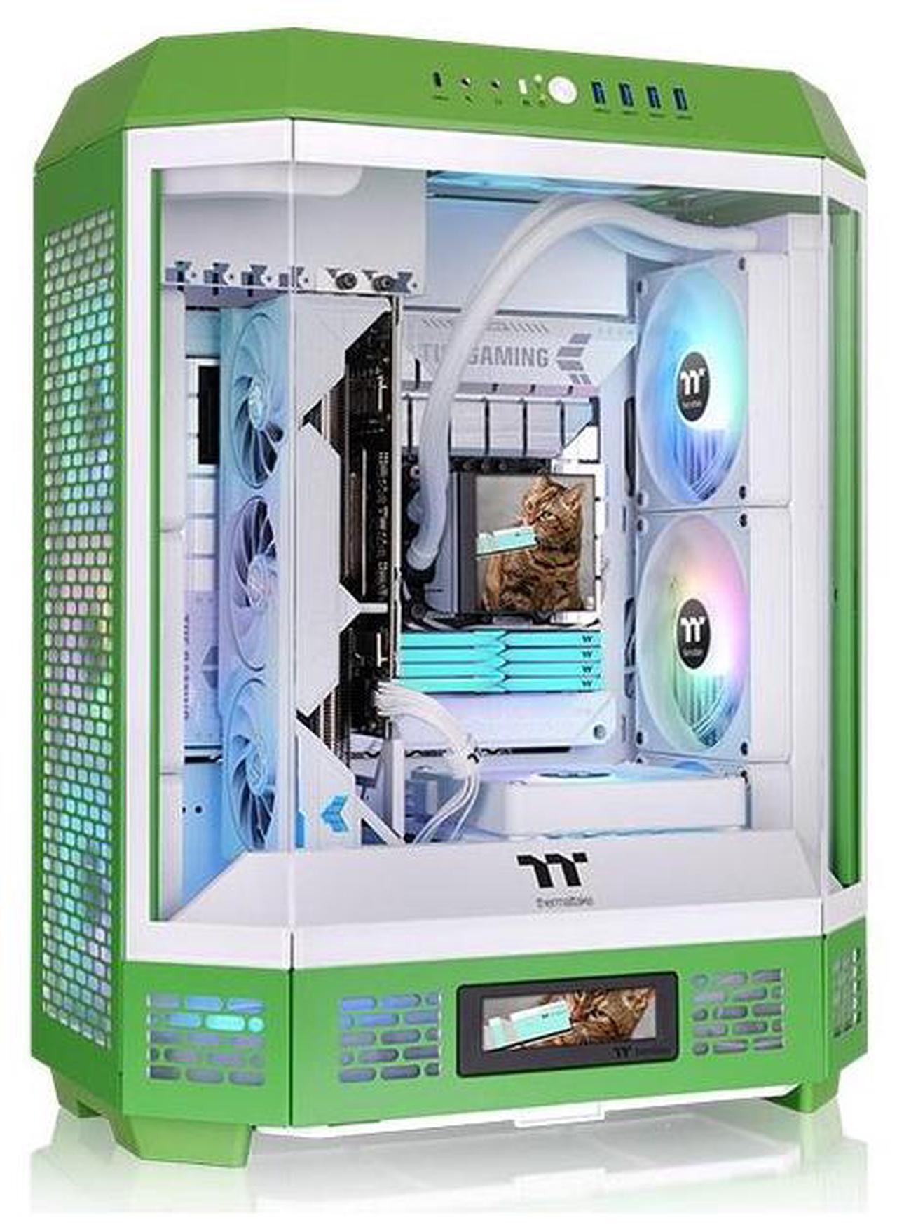 Alt view image 6 of 14 - Thermaltake Tower 600 Mid Tower; 2x140mm CT Fans Included; 420mm Radiator Support; 400mm GPU Clearance; Hidden Connector Support; Rotatable PCIe Slots; Light-Year Green; CA-1Z1-00MOWN-00