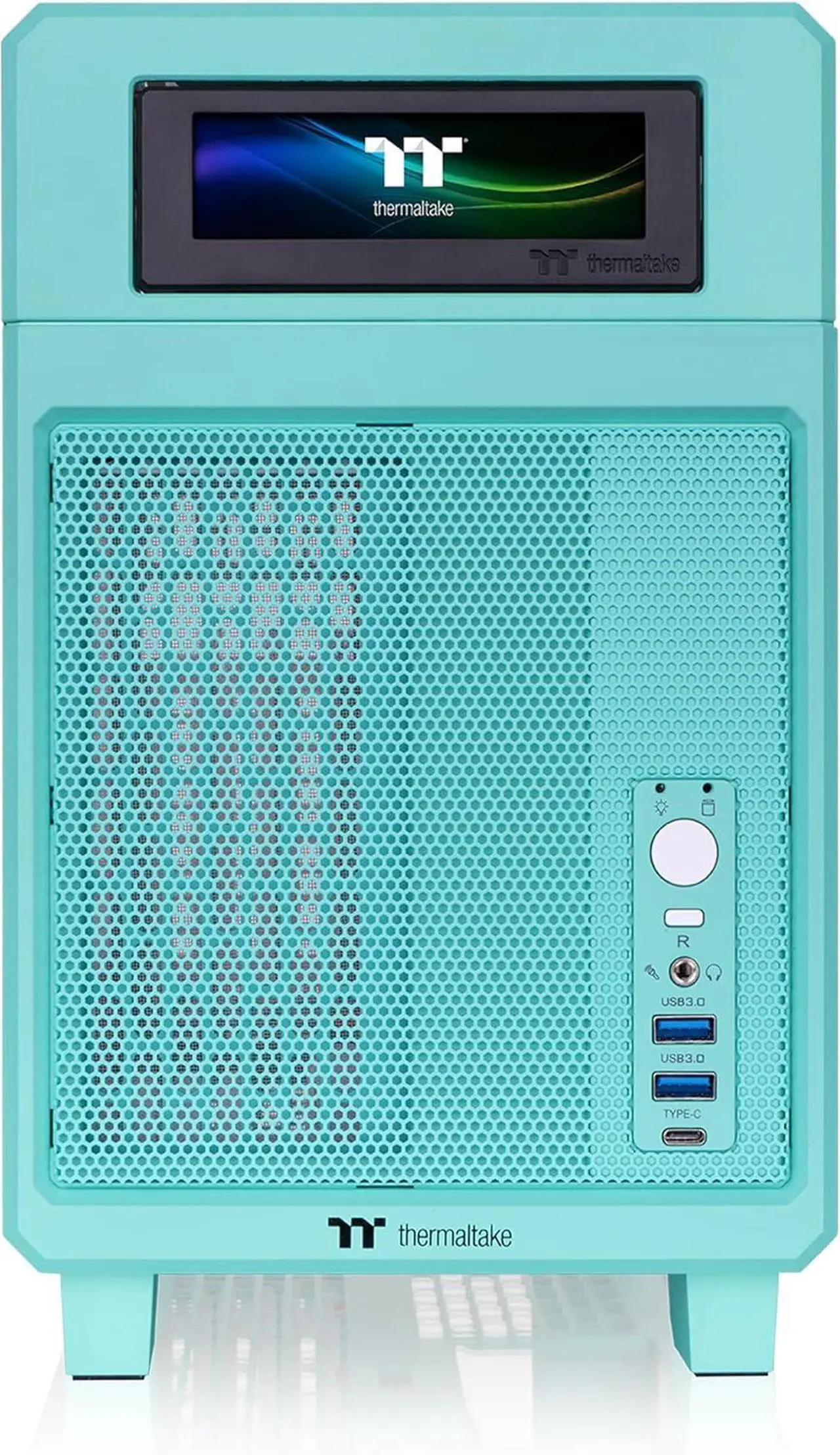 Alt view image 2 of 6 - Thermaltake TR100 SFF Chassis; mITX Support; 18.9 Liters; PCIe 4.0 Riser Cable Included; 360mm GPU Clearance; 280mm Radiator Support; Removable PCIe Bracket; Mint Strawberry; CA-11A-00SLNN-00