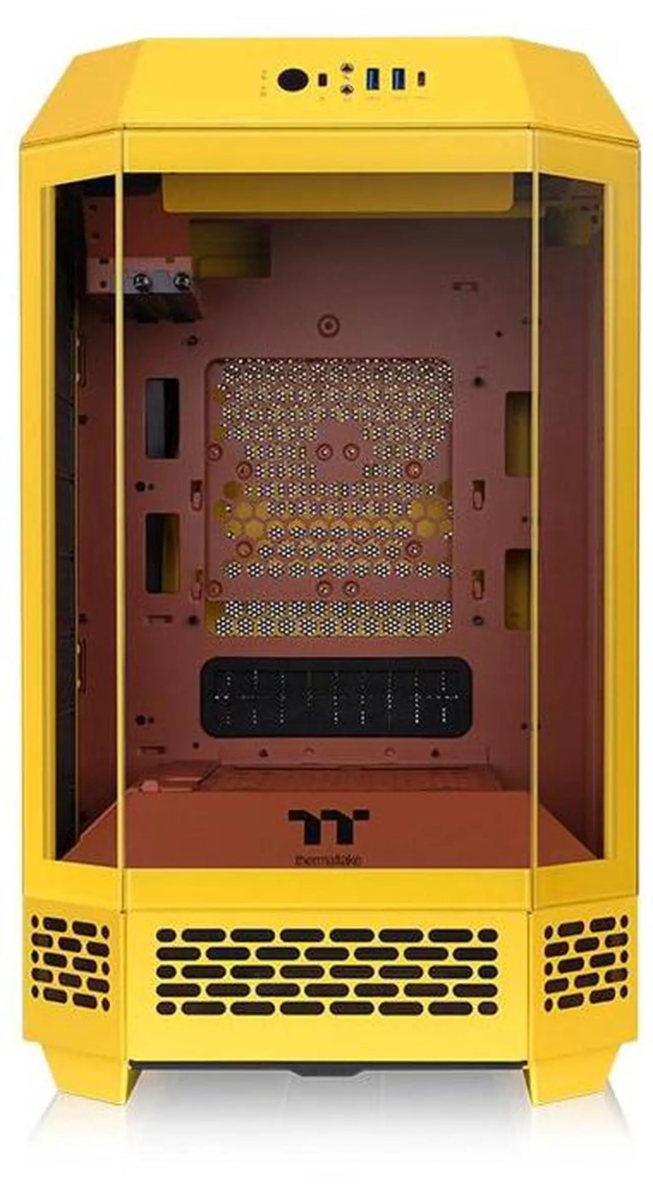 Alt view image 2 of 17 - Thermaltake Tower 250 mITX Mini Tower; 2x120mm CT Fans Included; 360mm Radiator Support; 360mm GPU Clearance; Dual Chamber; Butter Caramel; CA-1Z9-00SMWN-00