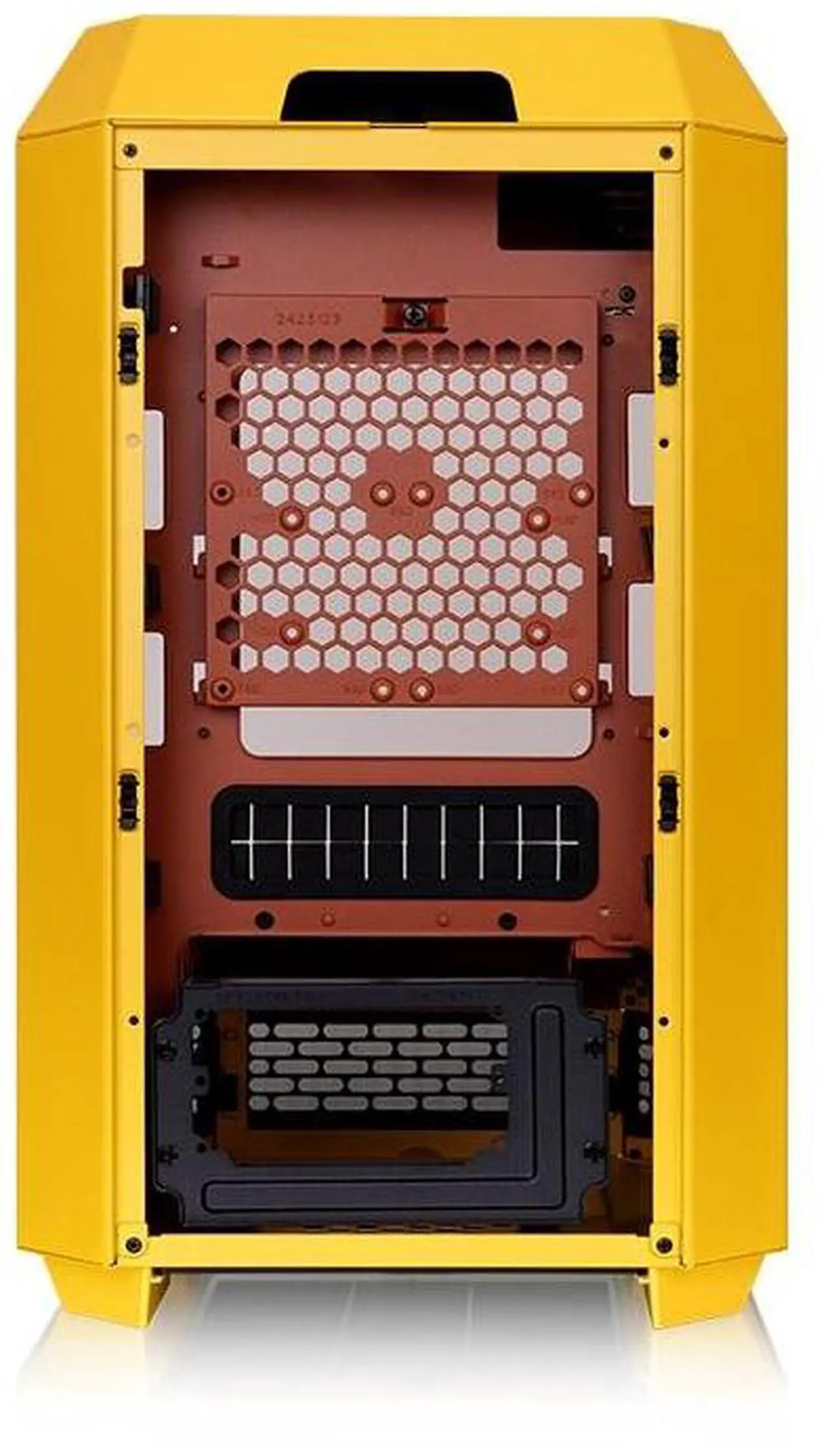 Alt view image 4 of 17 - Thermaltake Tower 250 mITX Mini Tower; 2x120mm CT Fans Included; 360mm Radiator Support; 360mm GPU Clearance; Dual Chamber; Butter Caramel; CA-1Z9-00SMWN-00