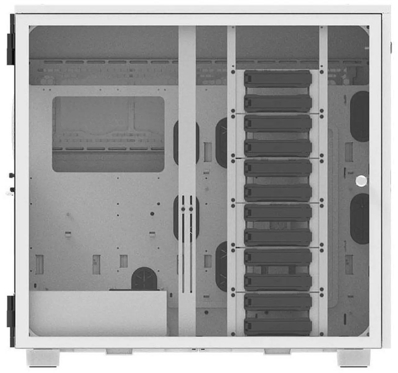 Alt view image 3 of 6 - Thermaltake AX700 Snow TG Super Tower; SSI-CEB/SSI-EEB/XL-ATX/E-ATX; 560mm Radiator Support; 360mm-630mm GPU Clearance; Support for up to 18x 3.5 or 2.5"; Supports 2X 5.25; CA-11B-00F6WN-00