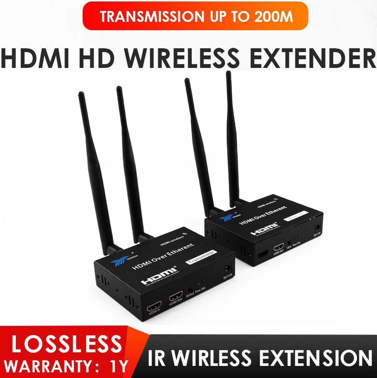 200M (656FT) Wireless Wifi  HDMI Extender Transmitter Receiver Video Converter 2.4G/5GHz Wireless Transmission HDMI Sender DVD PC to TV