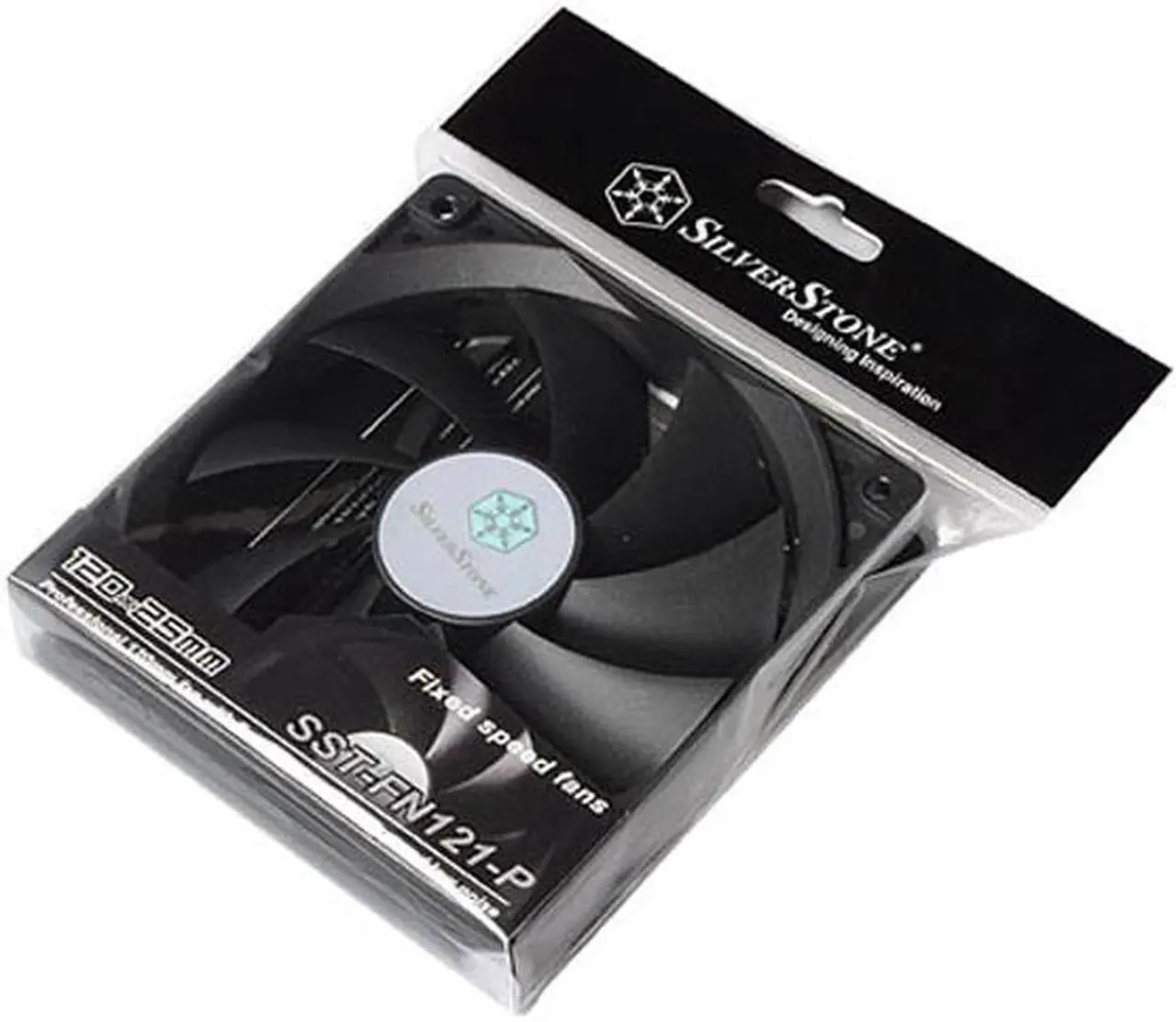 Alt view image 6 of 7 - Silverstone FN121-P 120mm Case 9 Blade 3 Pin 1200RPM Fixed Speed Airflow Cooling Fan-Black