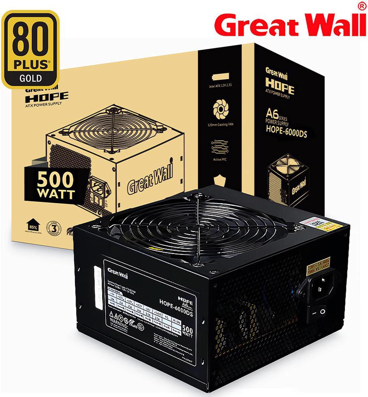 Great Wall PC Power Supply 500W Source 80Plus Gold Bronze 12V ATX PSU Computer Power Supplies APFC 120mm Fan PSU Unit for PC