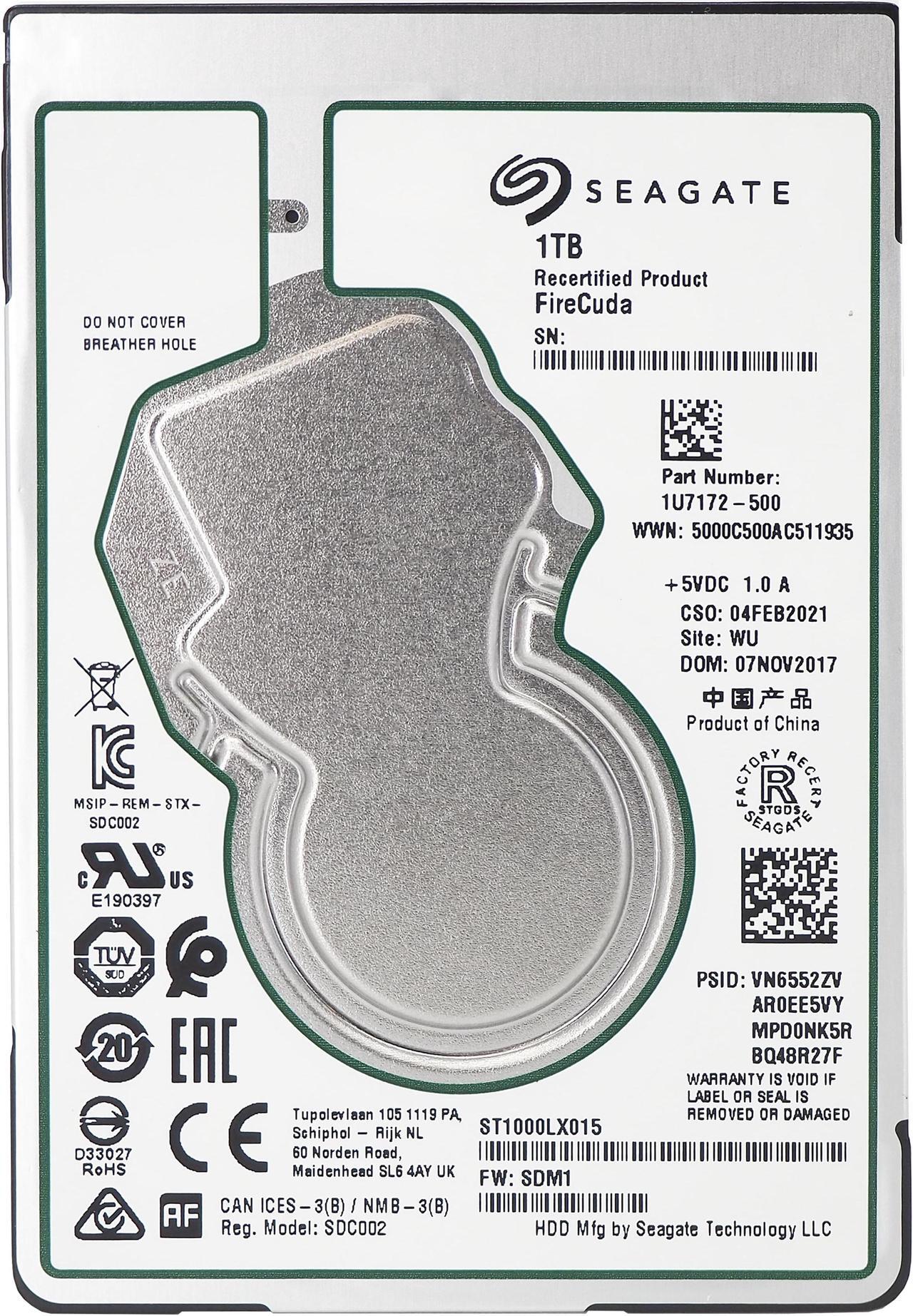 Alt view image 6 of 6 - Seagate FireCuda Gaming SSHD 1TB SATA 6.0Gb/s 2.5" Notebooks / Laptops Internal Hard Drive ST1000LX015