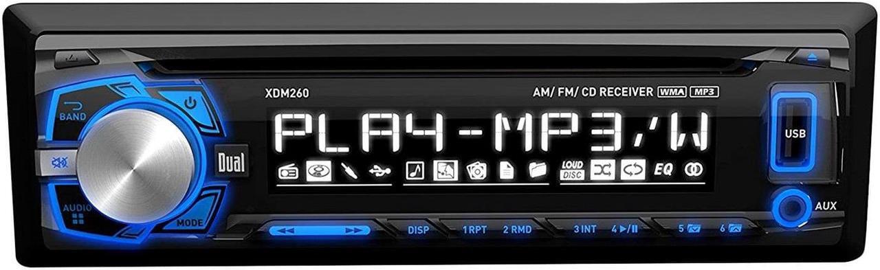 Alt view image 5 of 5 - DUAL XDM260 Dual CD/MP3 Player with Charging USB 3.5mm AUX and 3.7 LCD