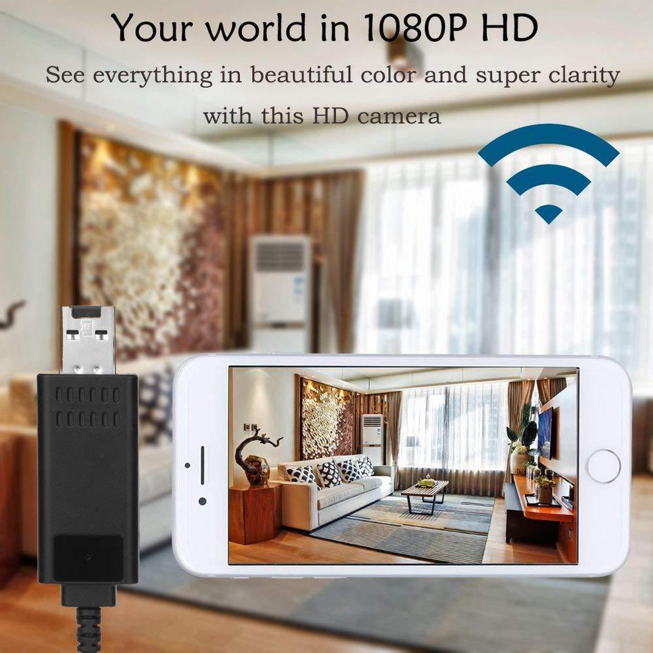 Alt view image 6 of 6 - Hidden camera 1080P HD USB cable charger wifi hidden cameras wireless IP camera for use in home security surveillance or as a mini nanny cam(not included SD card)