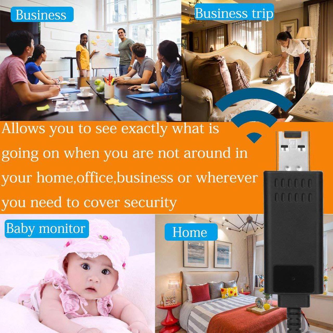 Alt view image 3 of 6 - Hidden camera 1080P HD USB cable charger wifi hidden cameras wireless IP camera for use in home security surveillance or as a mini nanny cam(not included SD card)