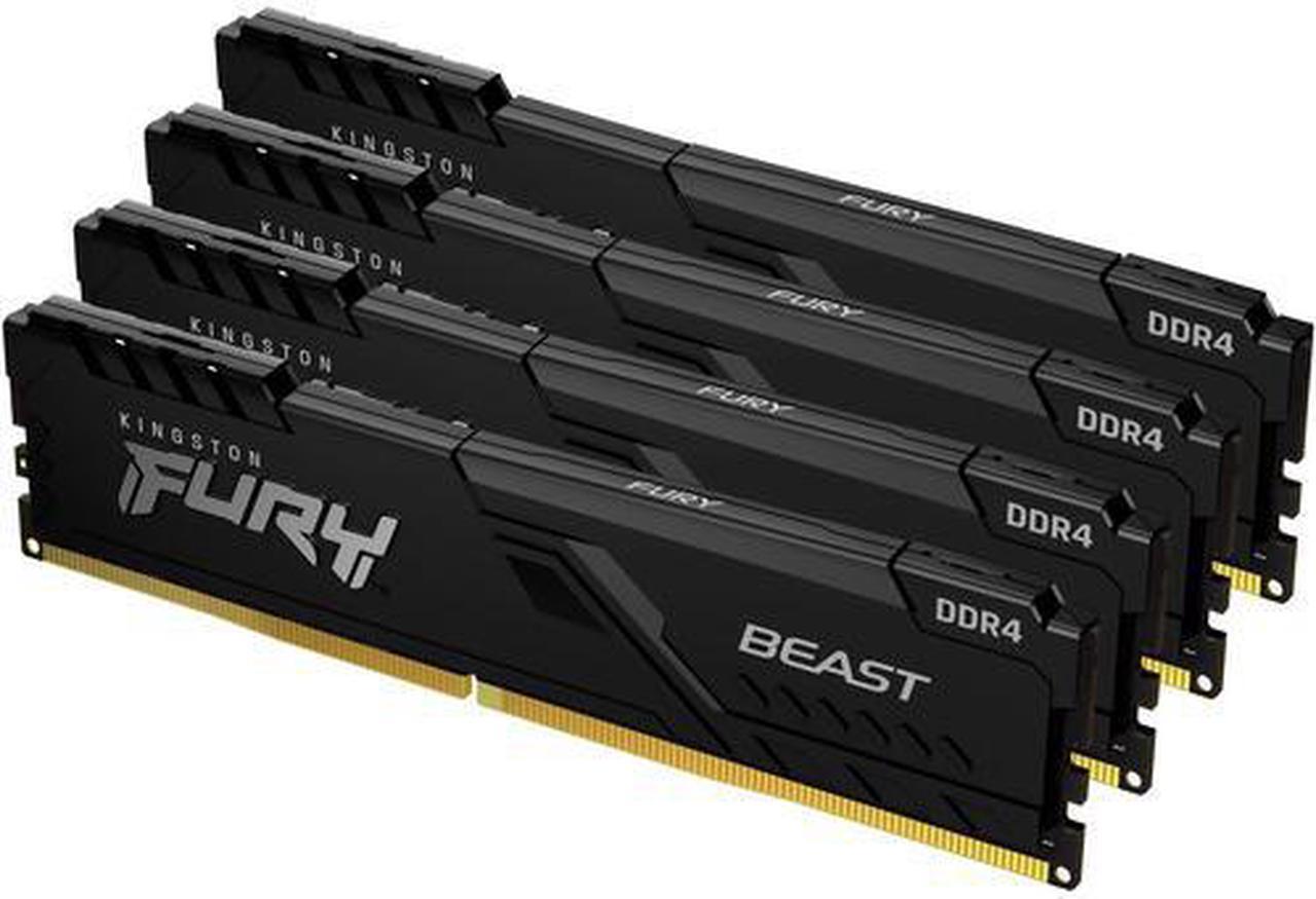 Alt view image 12 of 13 - Kingston FURY Beast 128GB (4 x 32GB) 288-pin DIMM DDR4 3600 MHz CL18 Black Memory (KF436C18BBK4/128)
