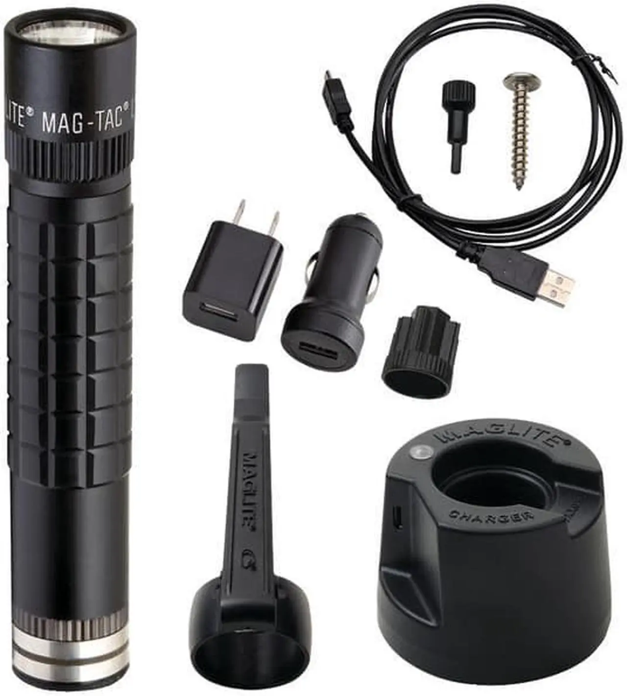 Main image of MAGLITE TRM1RE4 671-Lumen LED MAGTAC Rechargeable Flashlight (Plain Bezel)