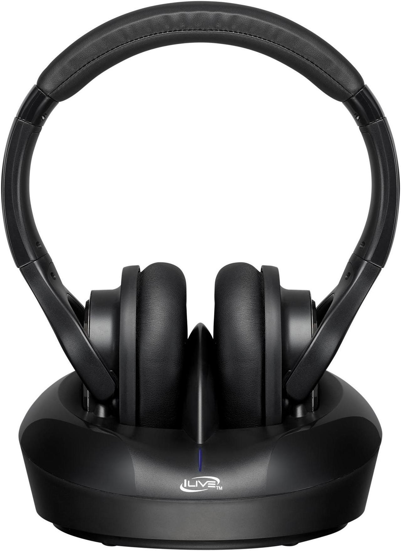 iLive IAHRF79B Radio Frequency Wireless Headphones with Base (Black)