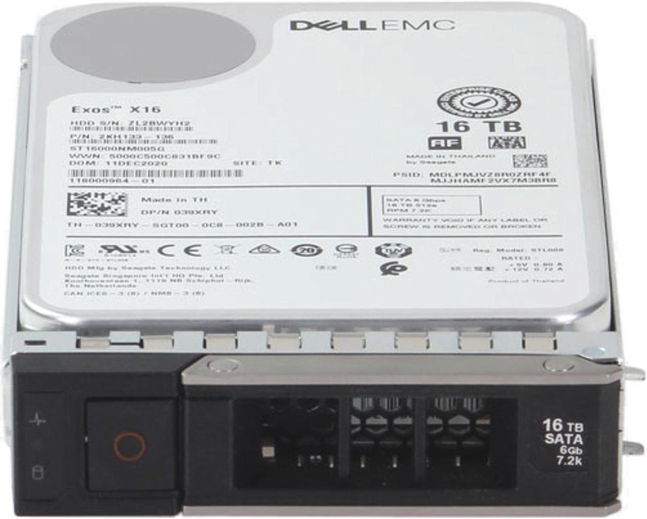 Alt view image 2 of 5 - Dell 16TB 7.2K 6Gbps SATA 3.5 HDD 512e (39XRY)