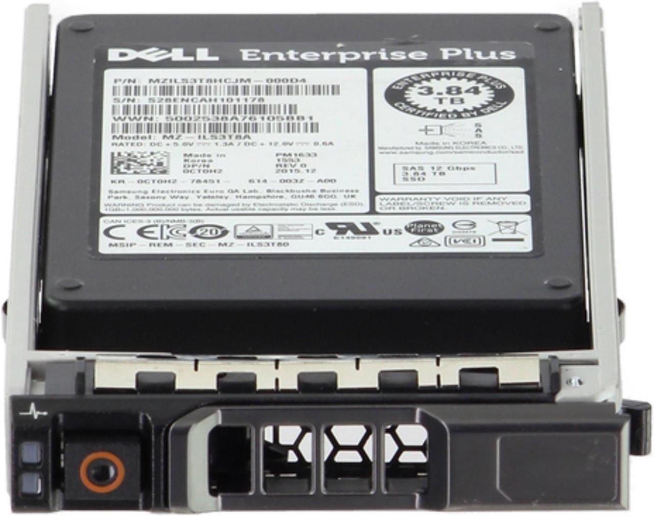 Alt view image 2 of 5 - Dell Enterprise Plus 3.84TB 12Gbps SAS 2.5 RI TLC SSD CPO (CT0H2-R)