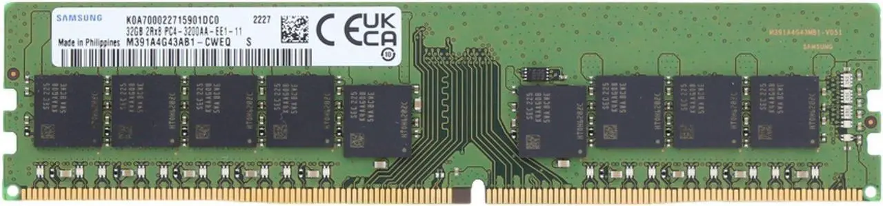 Alt view image 3 of 3 - Samsung 32GB 2Rx8 PC4-3200 ECC Unbuffered (M391A4G43BB1-CWE-OSTK)