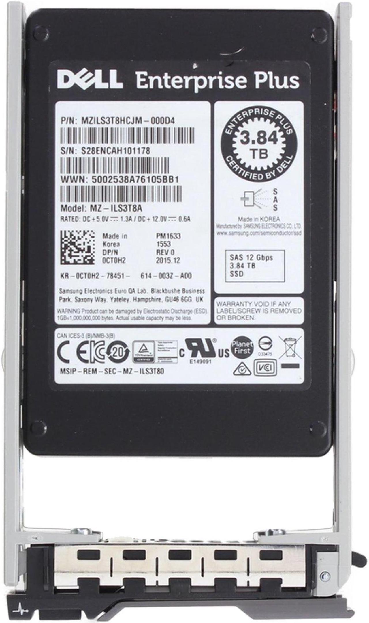 Alt view image 5 of 5 - Dell Enterprise Plus 3.84TB 12Gbps SAS 2.5 RI TLC SSD CPO (CT0H2-R)