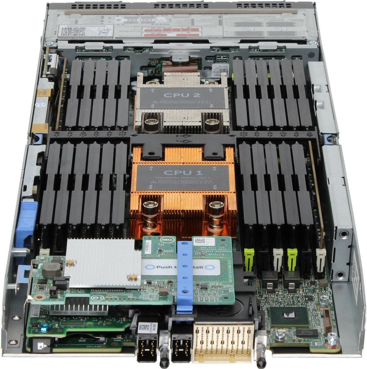 Alt view image 4 of 5 - Dell PowerEdge FC630 Server 2x E5-2680v3 2.5GHz 12-Core 128GB 4x 400GB SSD H730P