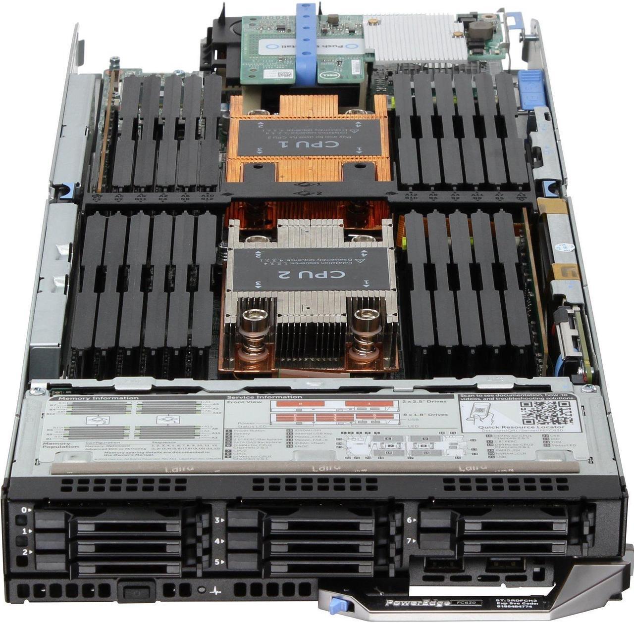 Alt view image 2 of 5 - Dell PowerEdge FC630 Server 2x E5-2680v3 2.5GHz 12-Core 128GB 4x 400GB SSD H730P