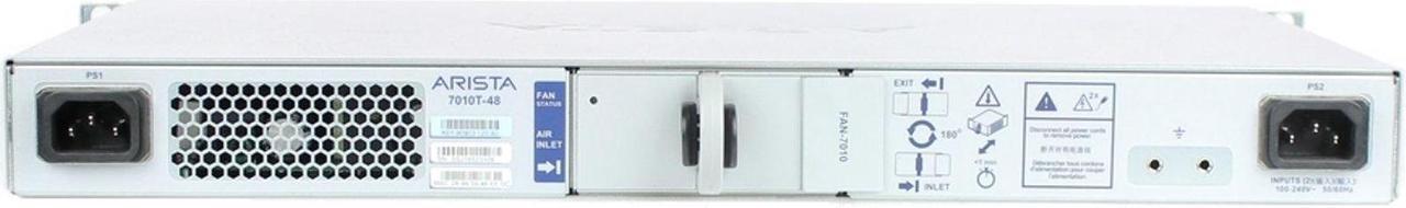 Alt view image 4 of 4 - Arista DCS-7010T-48-R 48P 1GbE 4P 10GbE SFP+ RA Switch with rack mounts.