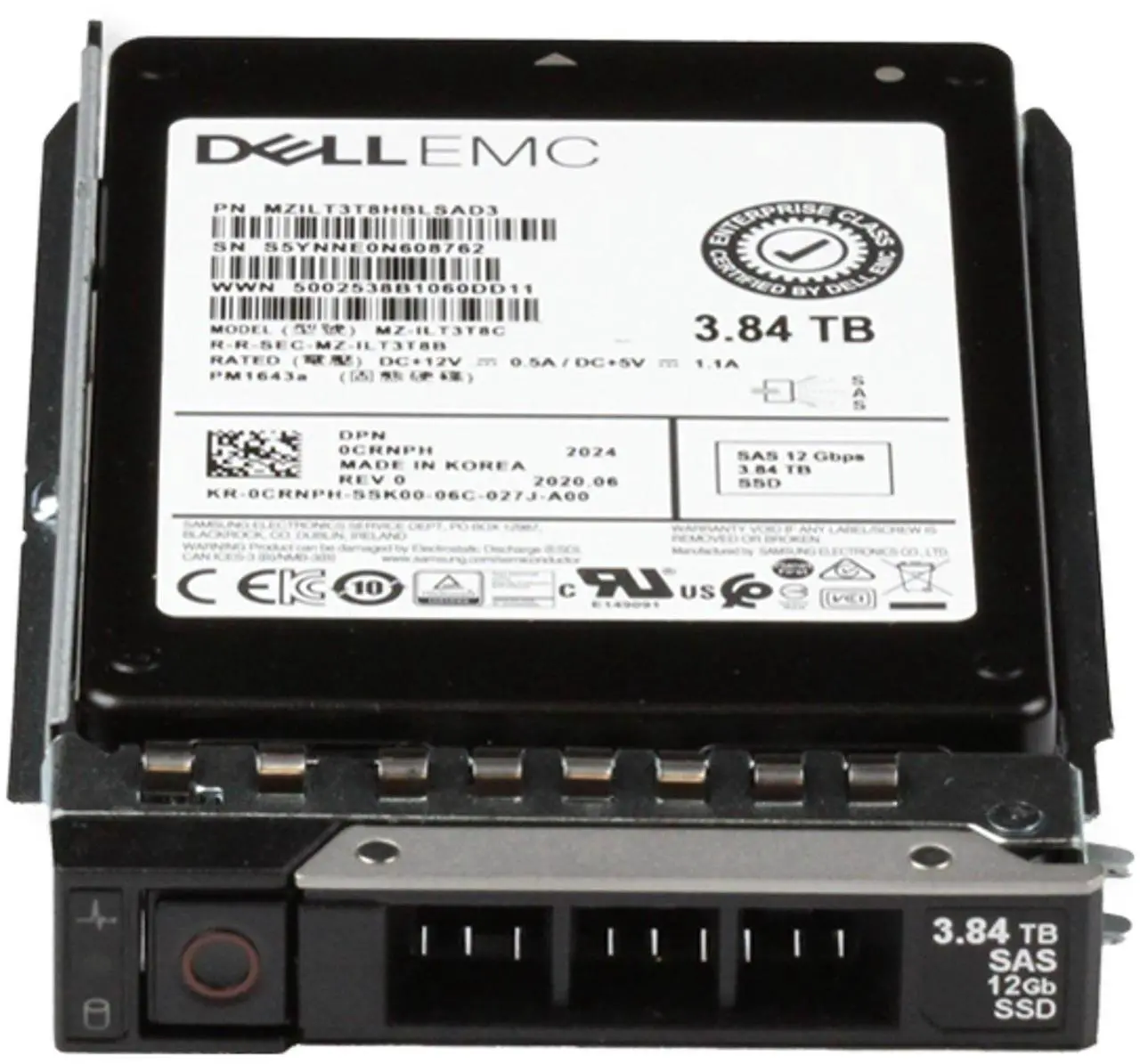 Alt view image 2 of 5 - Dell 3.84TB 12Gbps SAS RI TLC 2.5 SSD PM1643a (ME4) (CRNPH)