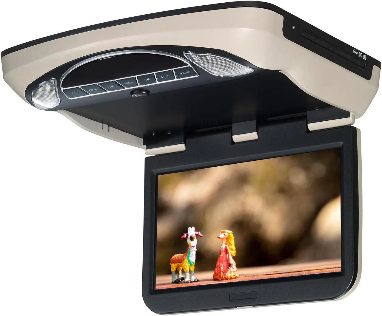 Alt view image 4 of 4 - Voxx Movies To Go VXMTG10 10.1" Hi-Res DVD LED Back-lit Overhead Monitor with 2 pair of wireless headphones