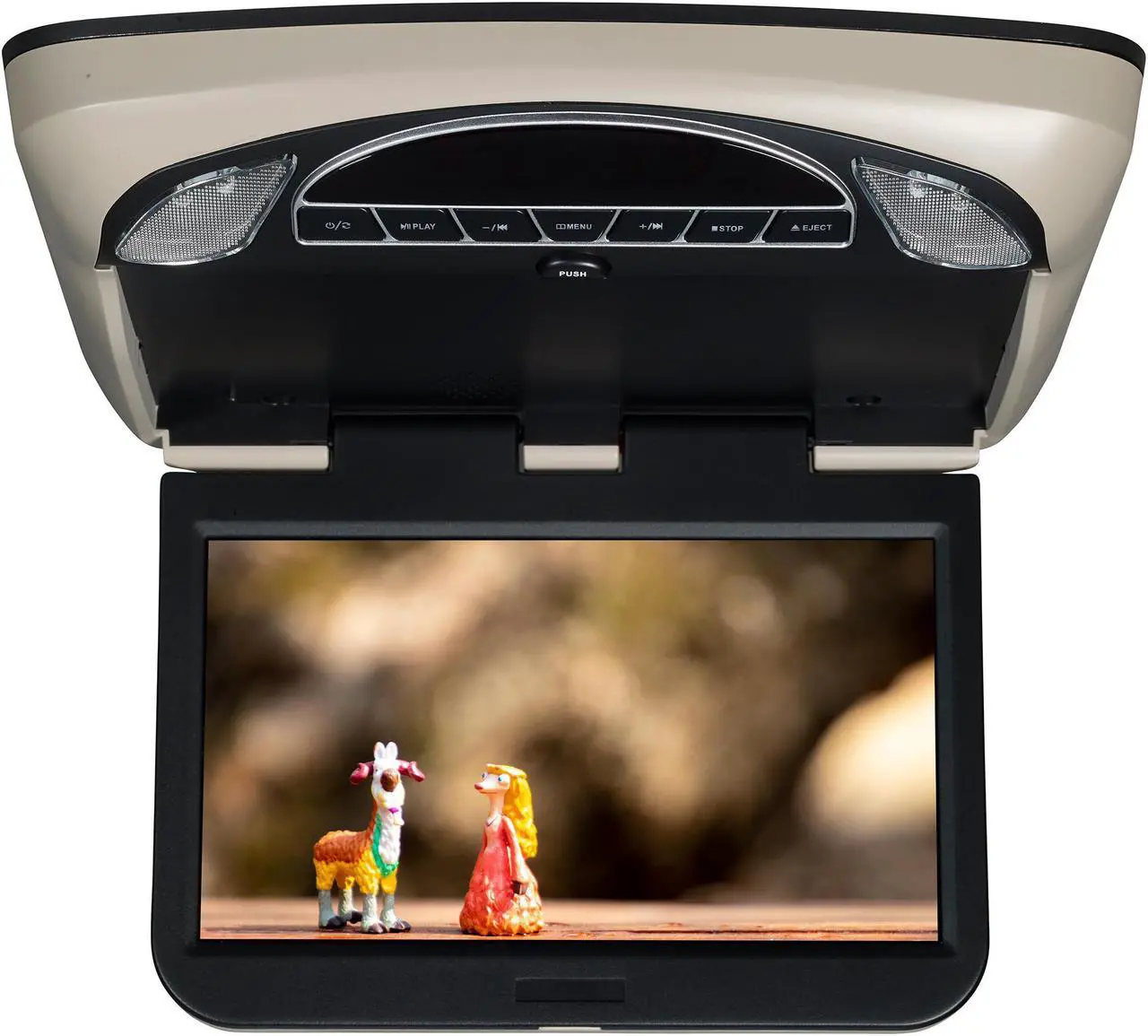 Alt view image 2 of 4 - Voxx Movies To Go VXMTG10 10.1" Hi-Res DVD LED Back-lit Overhead Monitor with 2 pair of wireless headphones
