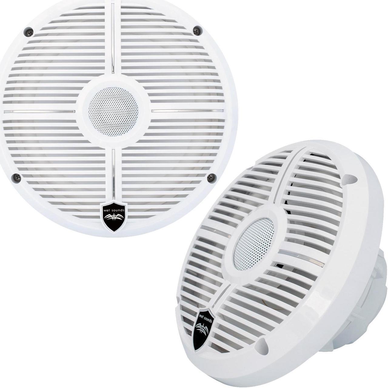 Alt view image 2 of 4 - Wet Sounds - Two Pairs Of RECON 6-XWW RGB White LED 6.5" Speakers And A Kicker KXMA400.4 Marine Amplifier