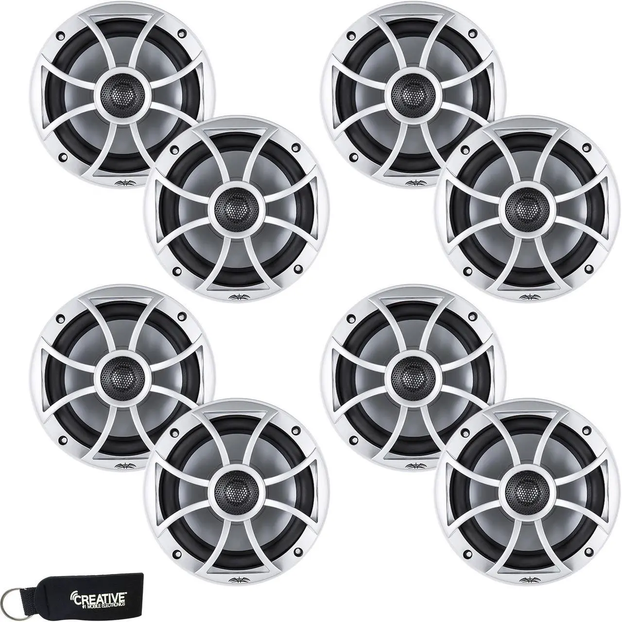 Main image of Wet Sounds - Four Pairs of XS-65i-S Silver Marine Grade 6.5" Speakers - 60 RMS 120 Max