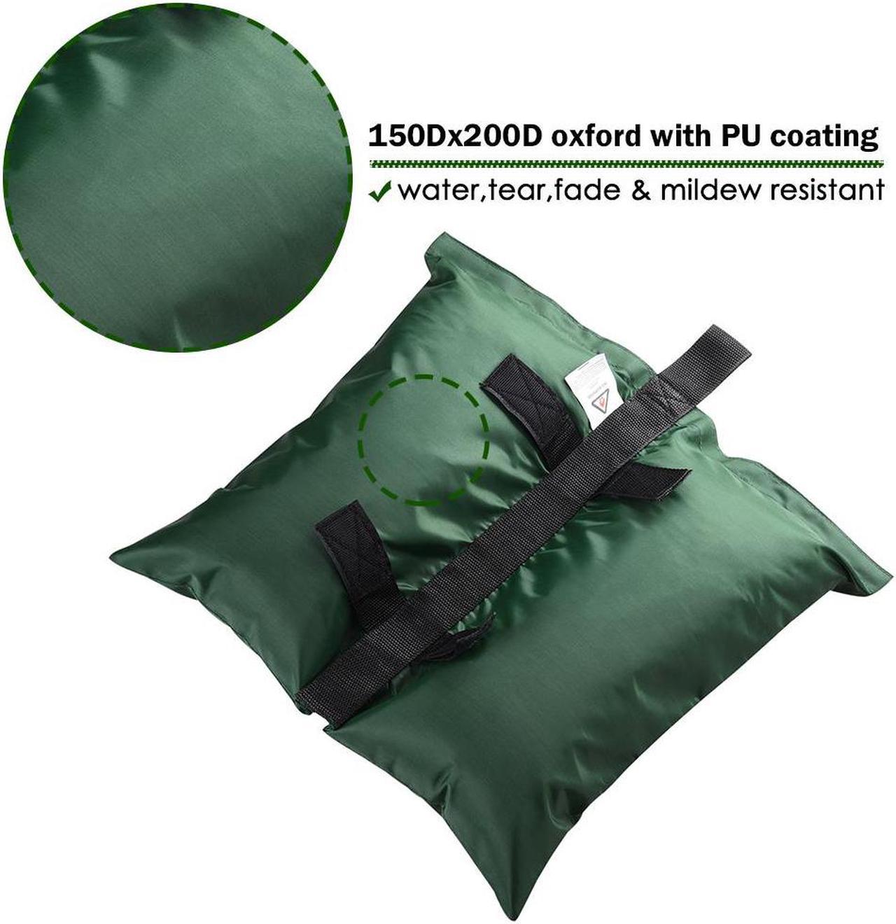 4 Pcs Weight Sand Bag Oxford + PU Coating for Outdoor Easy Pop Up Canopy Instant Tent Gazebo Green