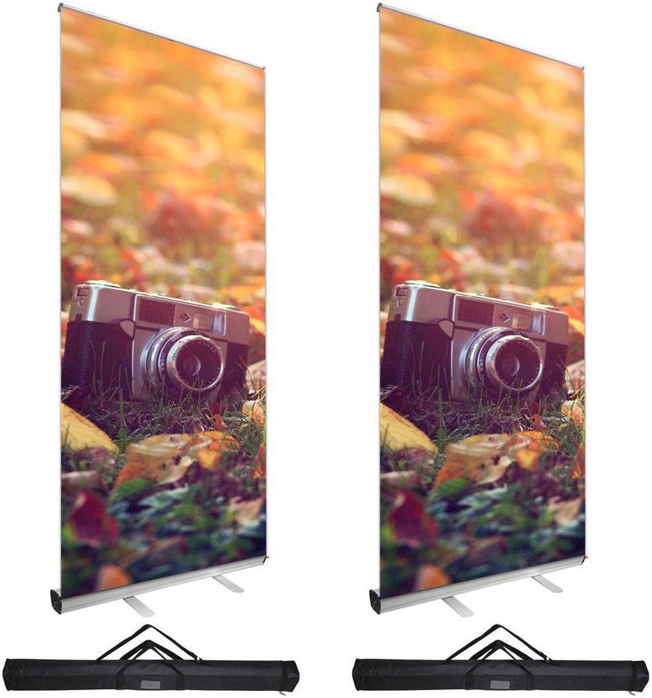 2pcs Whosale 39.5"x79" Retractable Roll Up Banner Stand Trade Show Signage Display