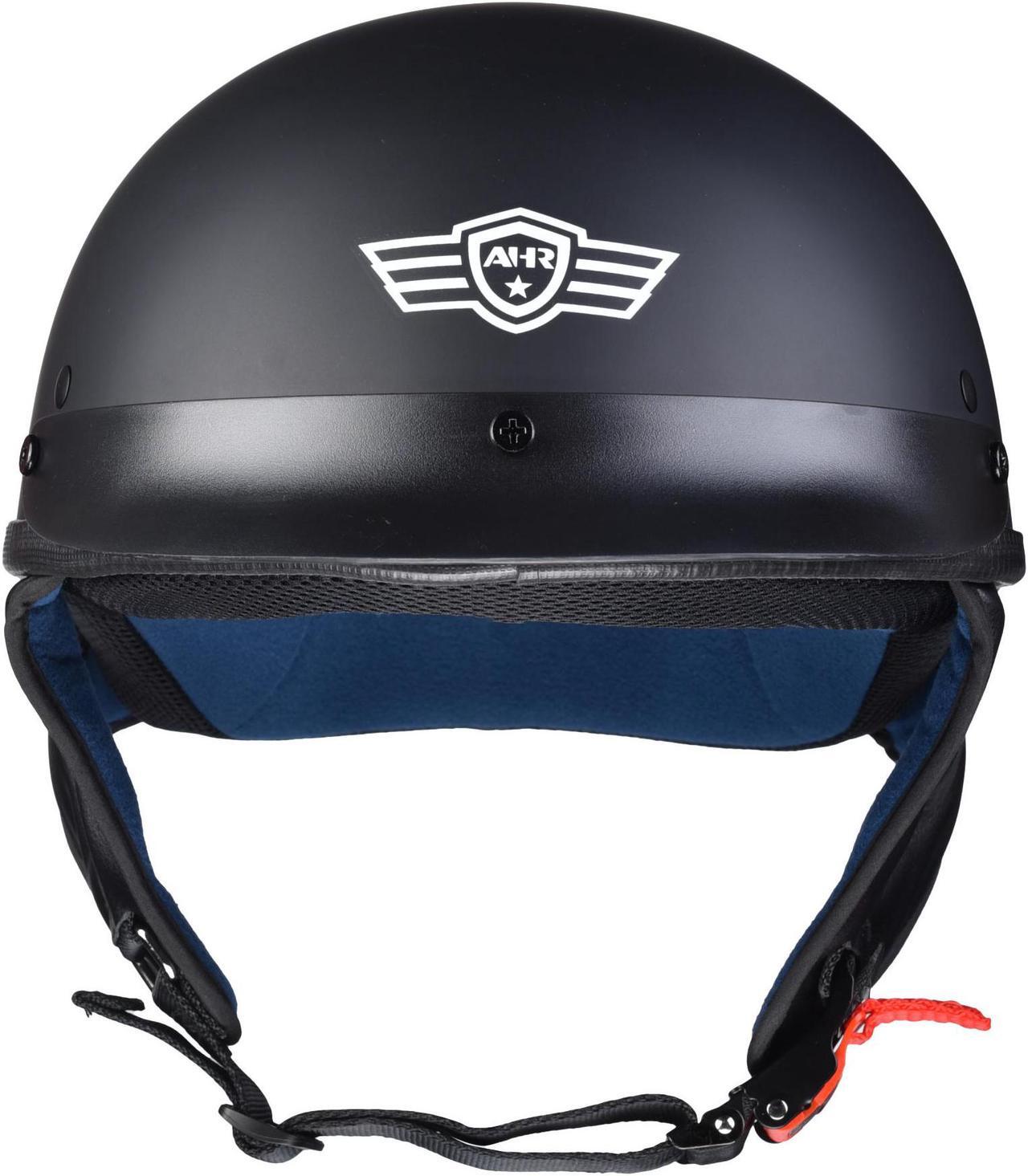 Alt view image 3 of 7 - AHR RUN-C Motorcycle Half Face Helmet DOT Approved Motorbike Cruiser Chopper Matt Black M