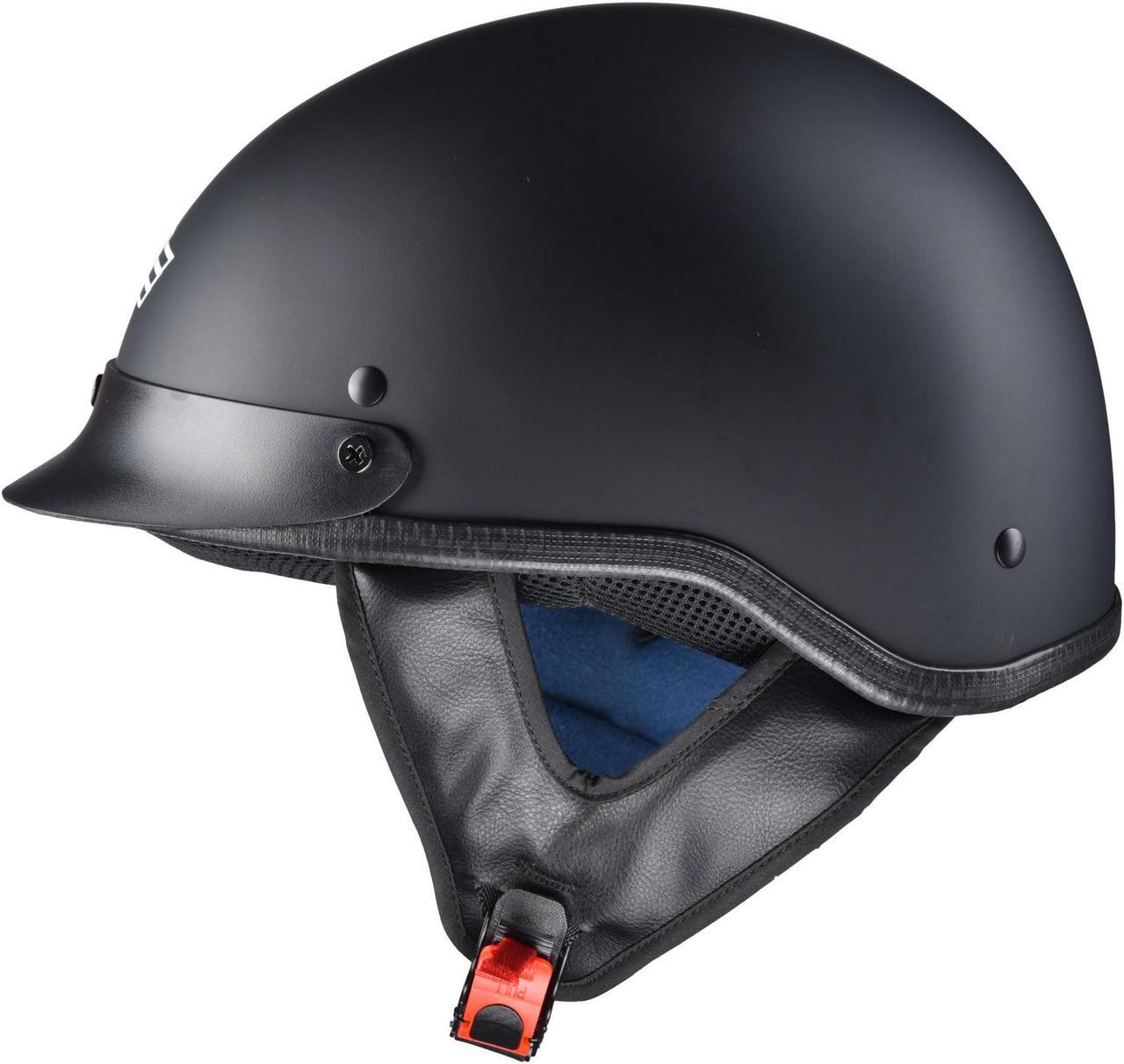 Alt view image 2 of 7 - AHR RUN-C Motorcycle Half Face Helmet DOT Approved Motorbike Cruiser Chopper Matt Black M