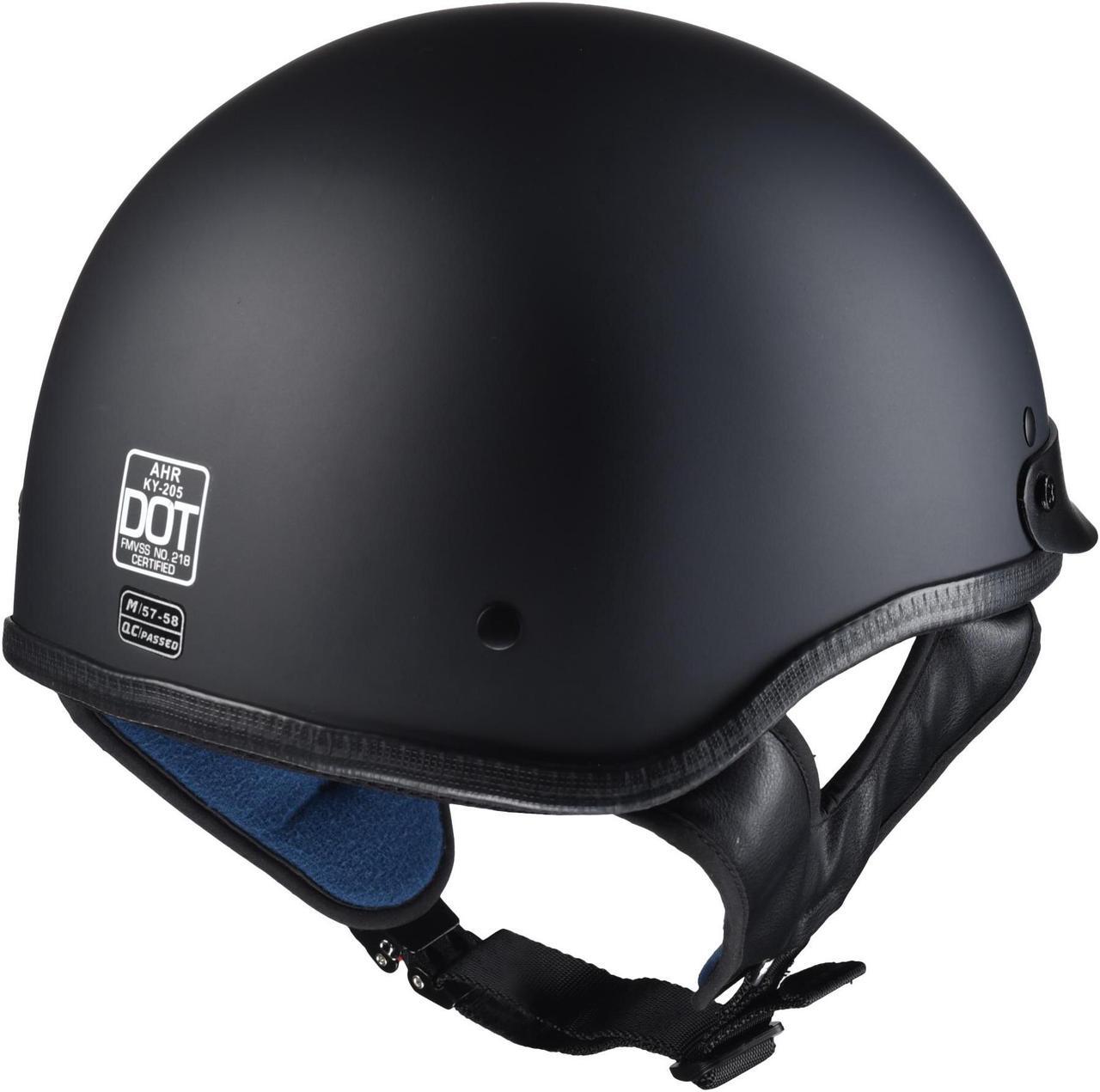 Alt view image 4 of 7 - AHR RUN-C Motorcycle Half Face Helmet DOT Approved Motorbike Cruiser Chopper Matt Black M