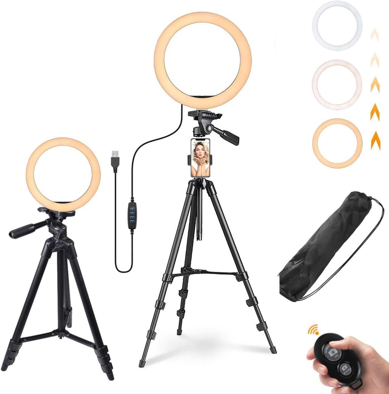 Yescom 10" Dimmable Selfie LED Ring Light with Tripod Stand Phone Holder for Livestream