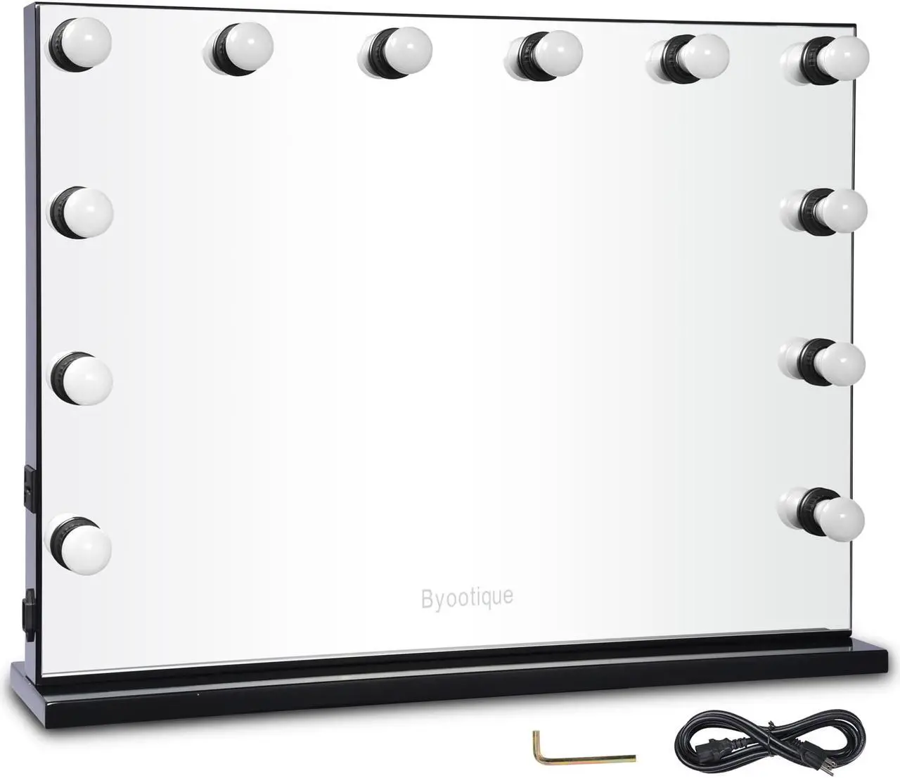 Alt view image 3 of 7 - Byootique 33"x24" Hollywood Lighted Vanity Makeup Mirror 12 LED Bulbs Studio