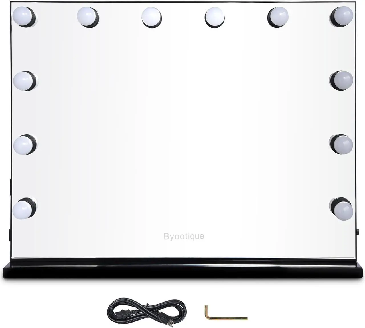 Alt view image 2 of 7 - Byootique 33"x24" Hollywood Lighted Vanity Makeup Mirror 12 LED Bulbs Studio