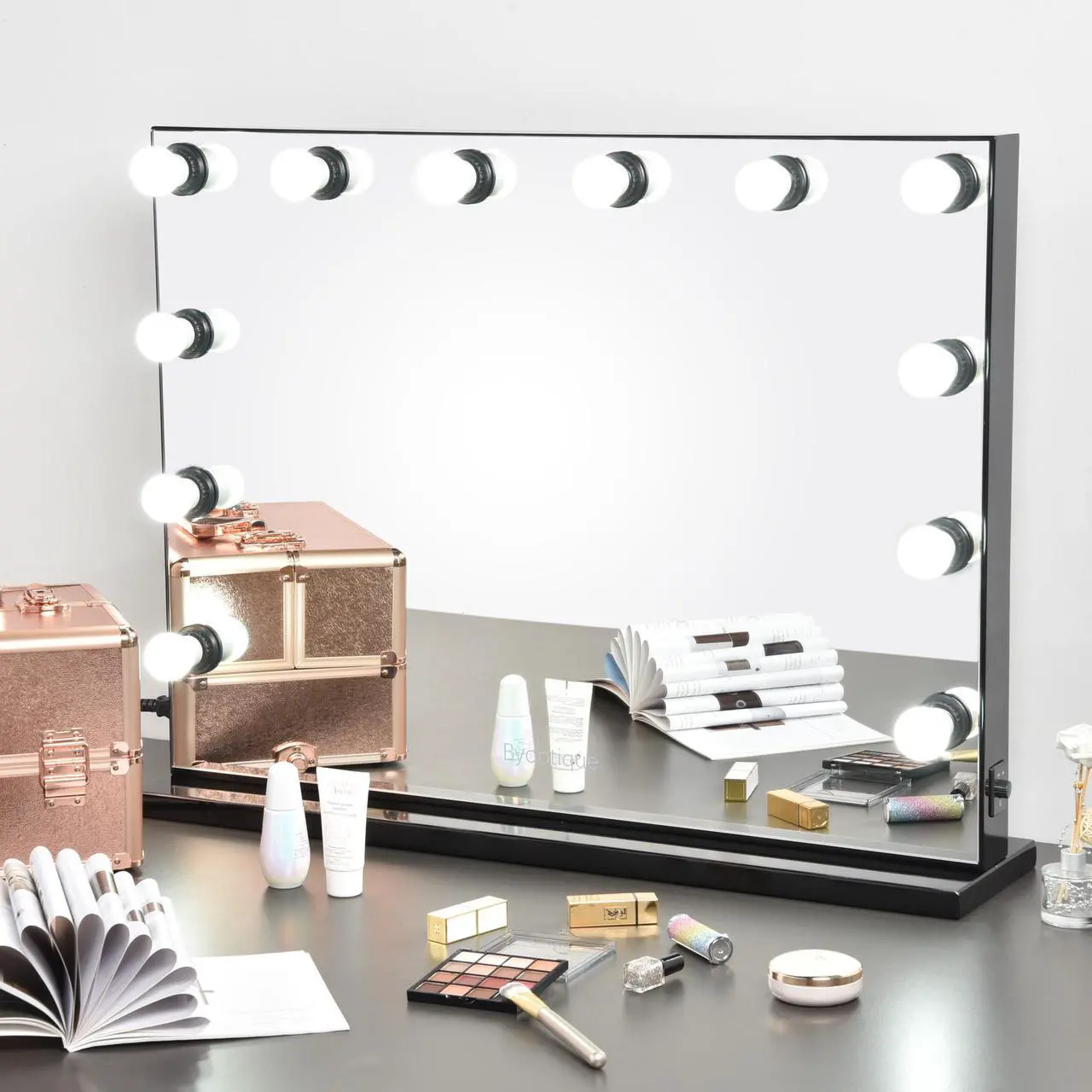 Main image of Byootique 33"x24" Hollywood Lighted Vanity Makeup Mirror 12 LED Bulbs Studio