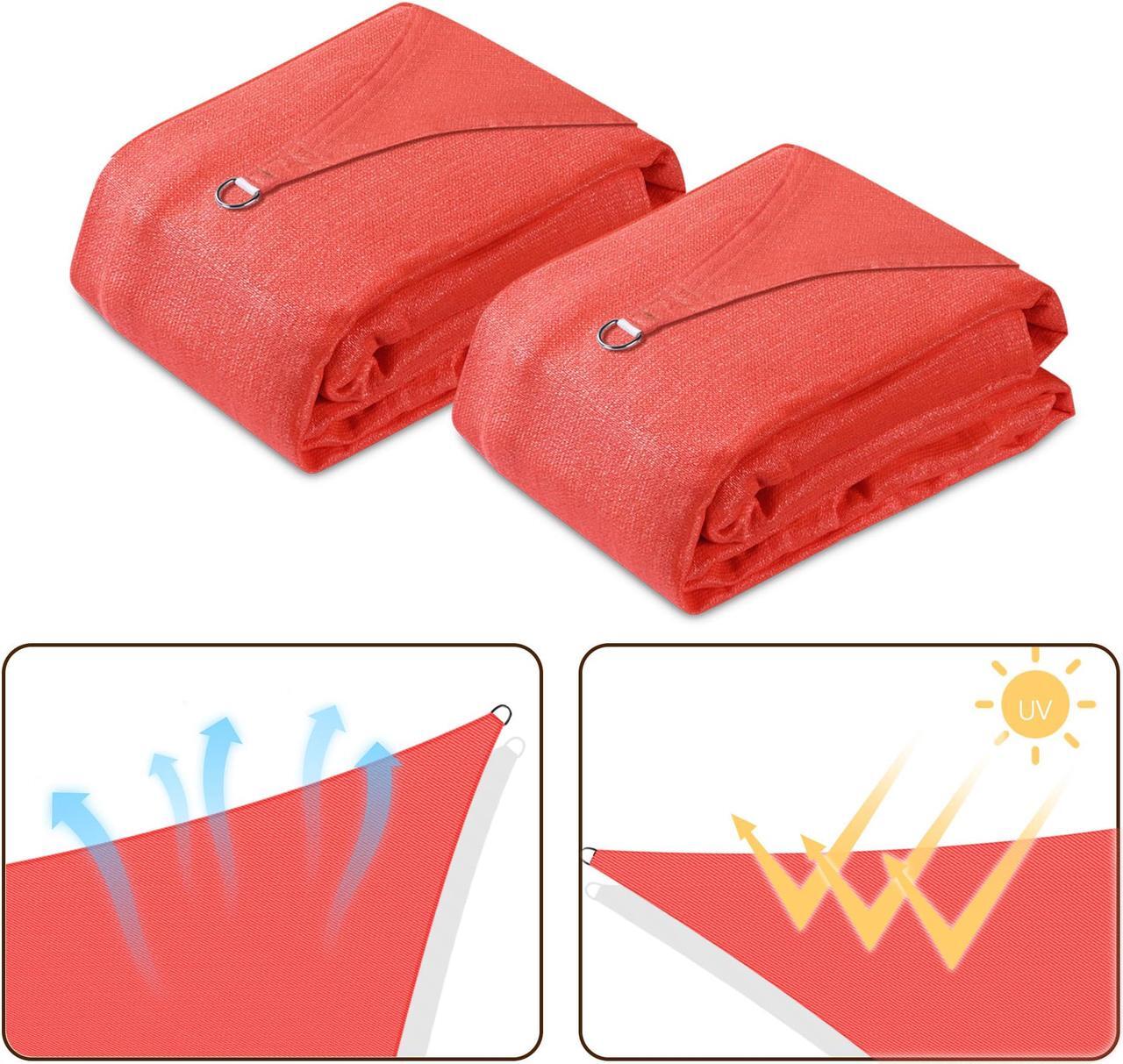 Alt view image 5 of 7 - Yescom 2 Pack 10x10 Ft 97% UV Block Square Sun Shade Sail Canopy Cover Net Yard Park