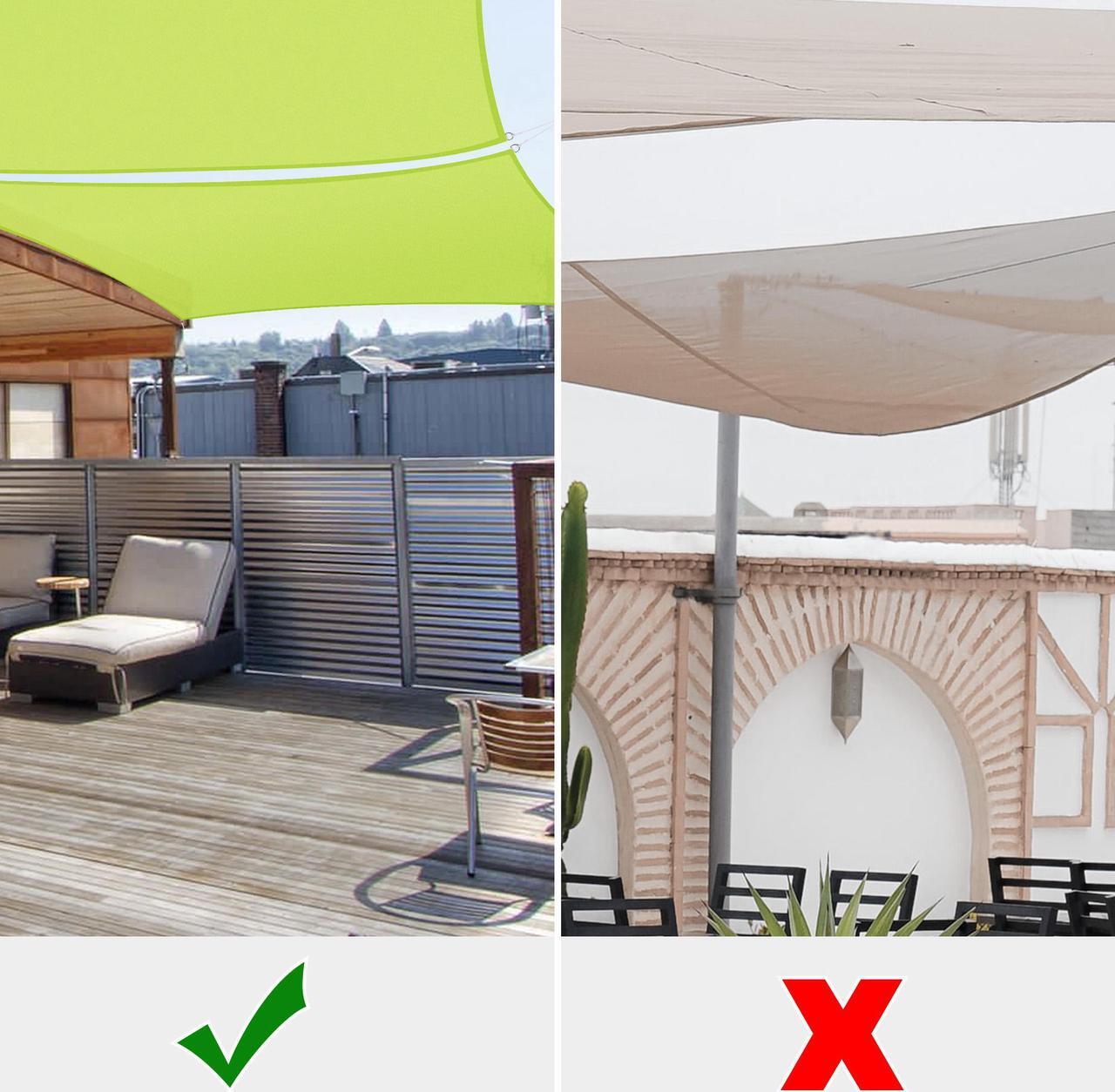Alt view image 7 of 7 - Yescom 2 Pack 10x10 Ft 97% UV Block Square Sun Shade Sail HDPE Canopy Cover Net Outdoor