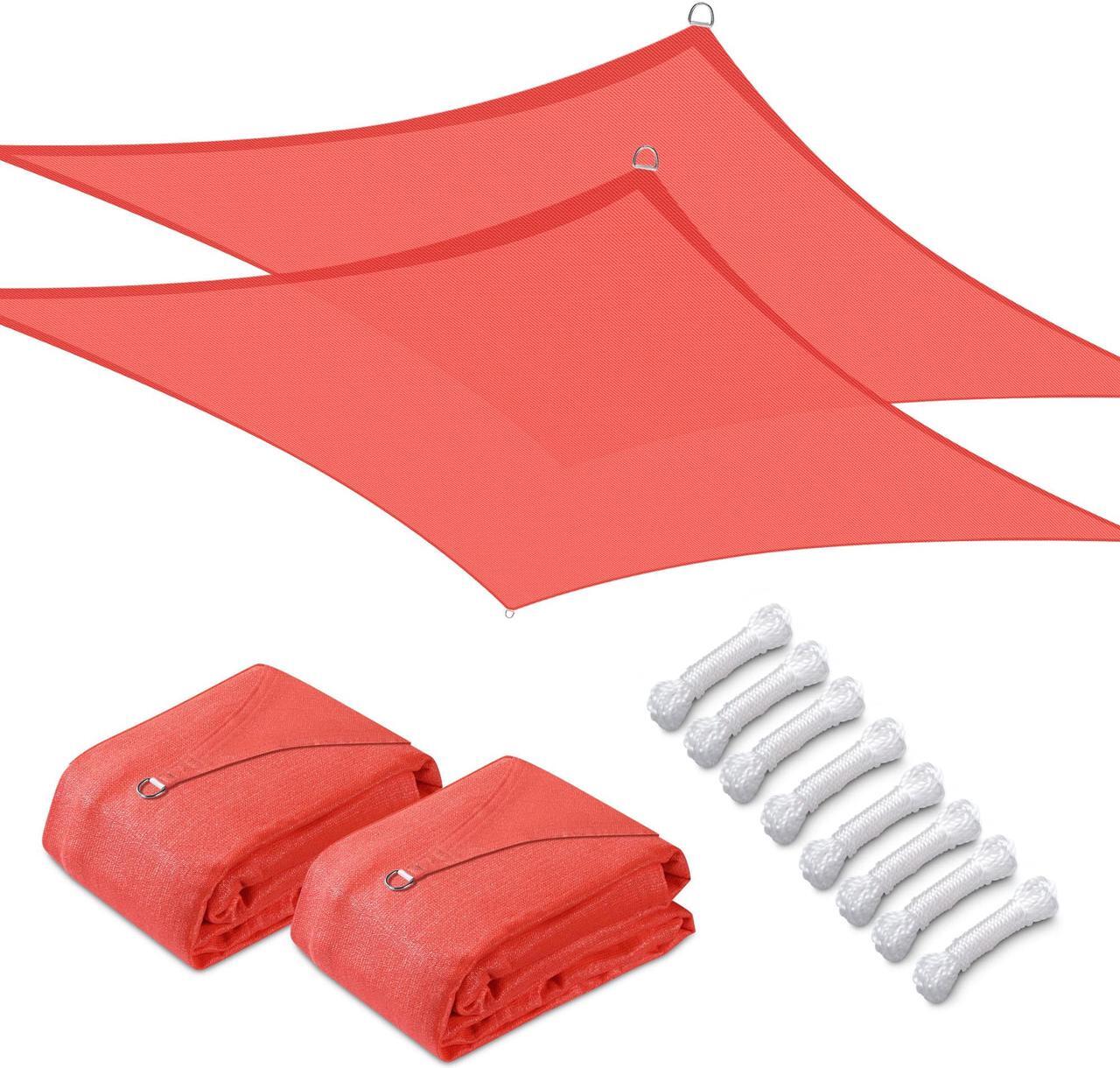 Alt view image 3 of 7 - Yescom 2 Pack 10x10 Ft 97% UV Block Square Sun Shade Sail Canopy Cover Net Yard Park