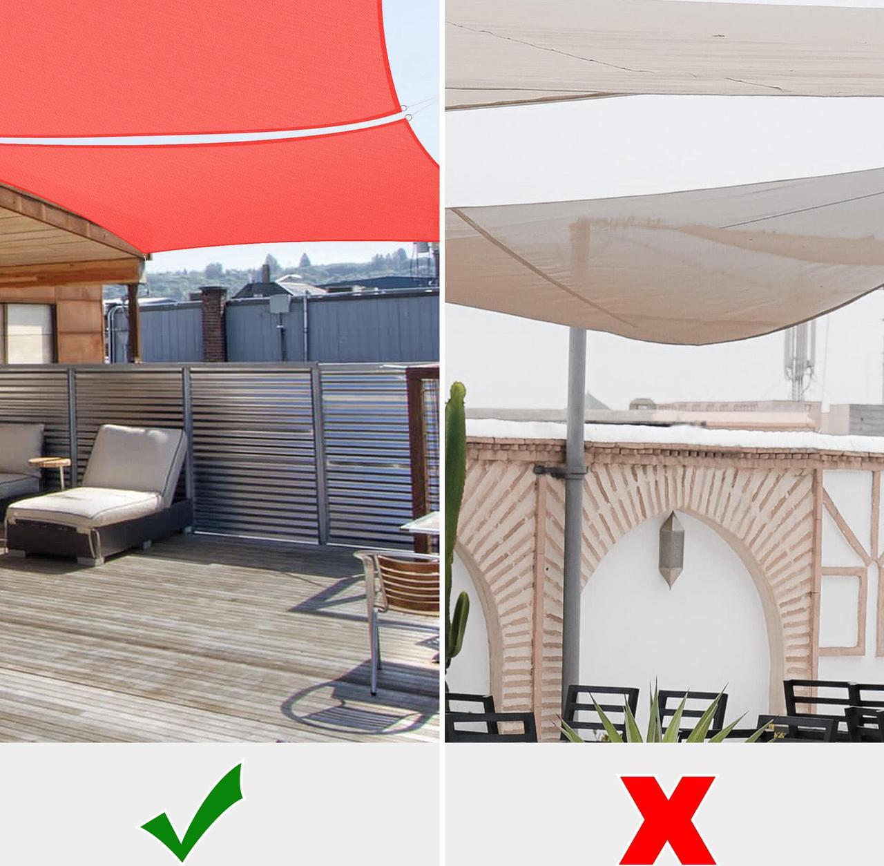 Alt view image 7 of 7 - Yescom 2 Pack 10x10 Ft 97% UV Block Square Sun Shade Sail Canopy Cover Net Yard Park