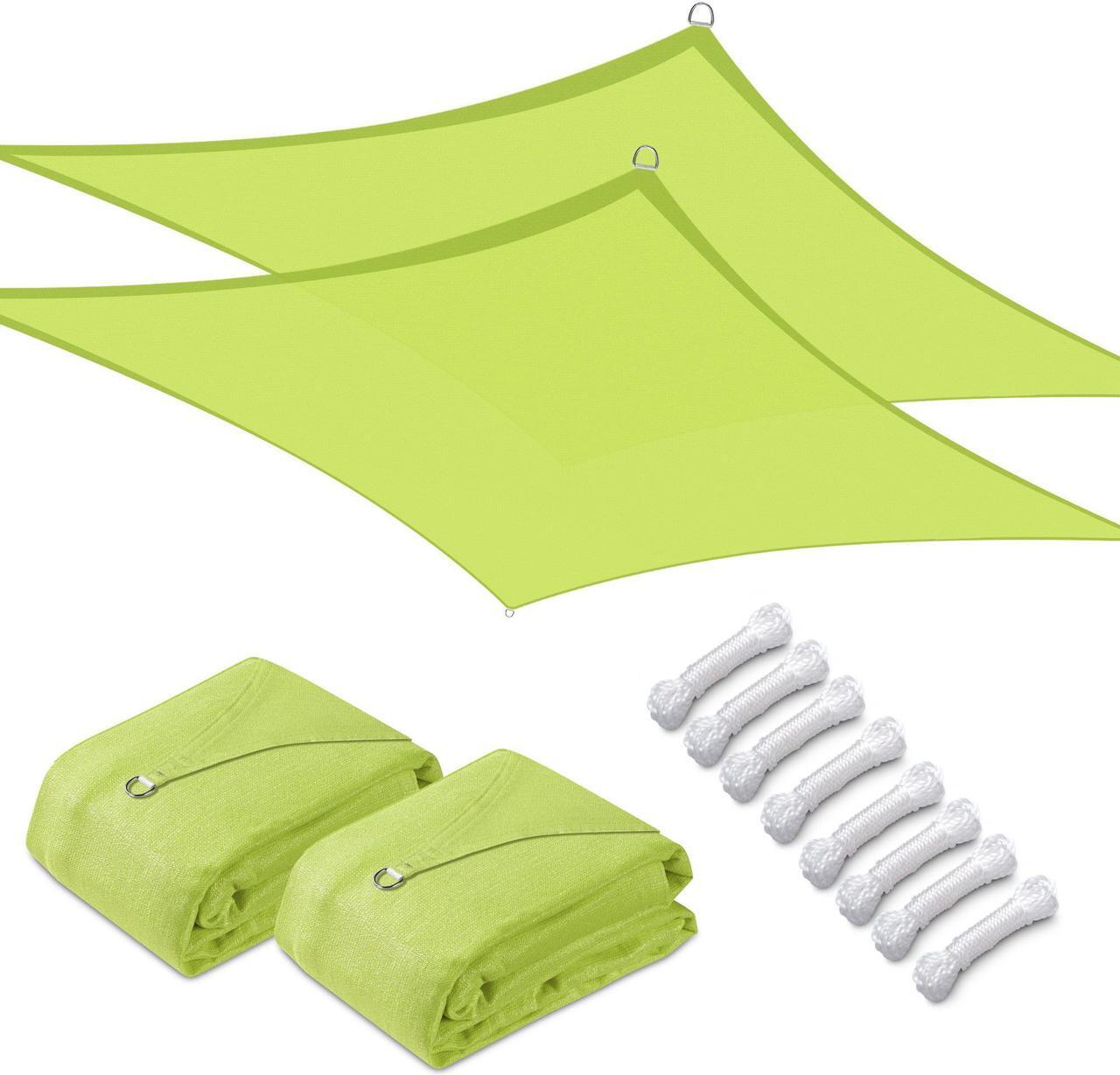 Alt view image 3 of 7 - Yescom 2 Pack 10x10 Ft 97% UV Block Square Sun Shade Sail HDPE Canopy Cover Net Outdoor