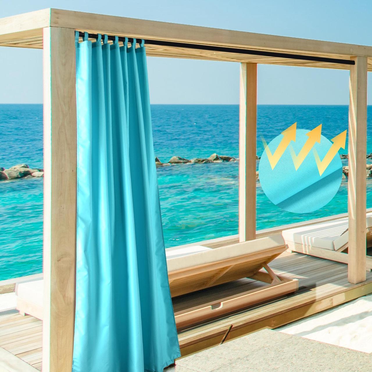 Yescom 54"x108" Outdoor Privacy Curtain Drape Tab Top UV30+ Patio Lanai Pergola 2 Piece