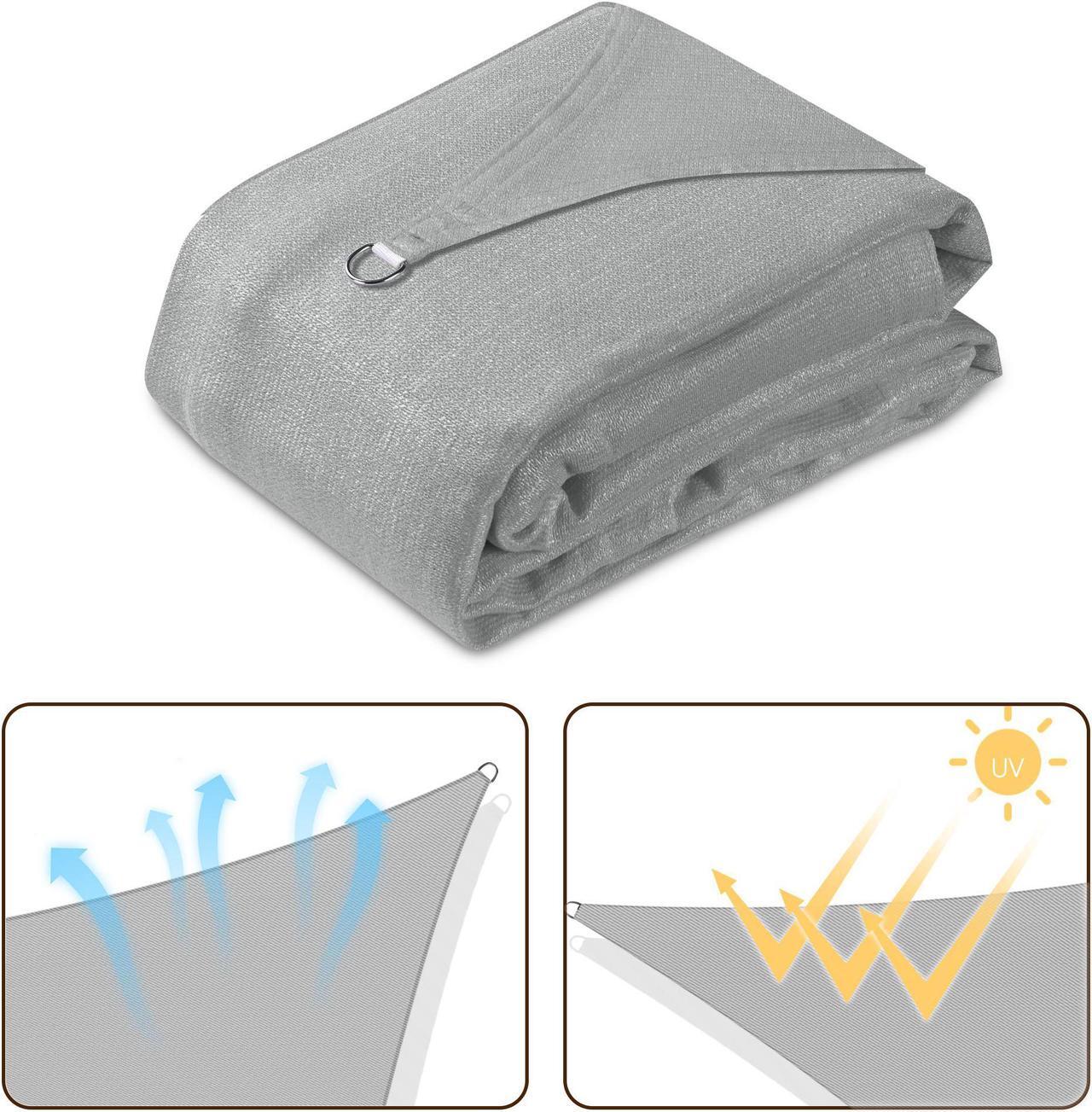Alt view image 5 of 7 - Yescom 10x10 Ft 97% UV Block Square Sun Shade Sail Canopy Cover Net Outdoor Yard