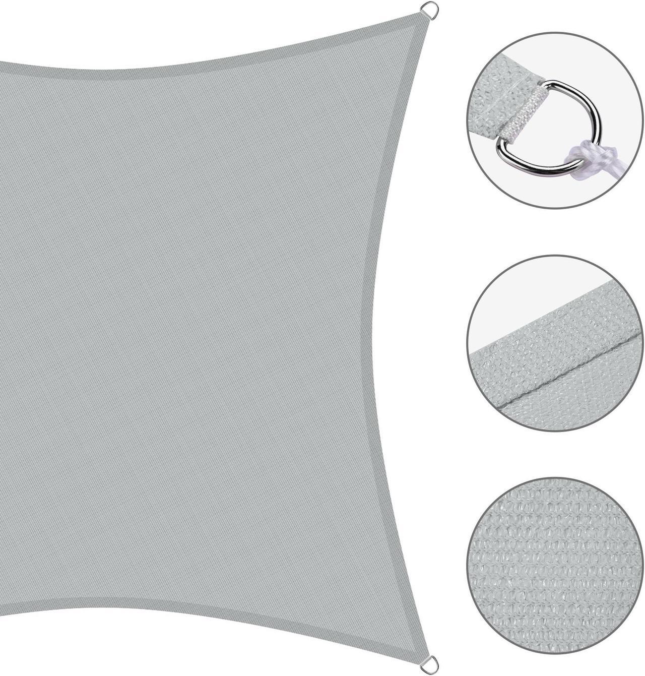 Alt view image 6 of 7 - Yescom 10x10 Ft 97% UV Block Square Sun Shade Sail Canopy Cover Net Outdoor Yard