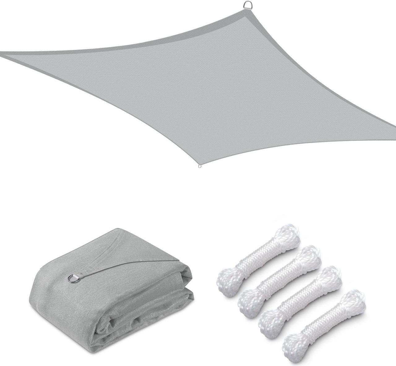 Alt view image 3 of 7 - Yescom 10x10 Ft 97% UV Block Square Sun Shade Sail Canopy Cover Net Outdoor Yard