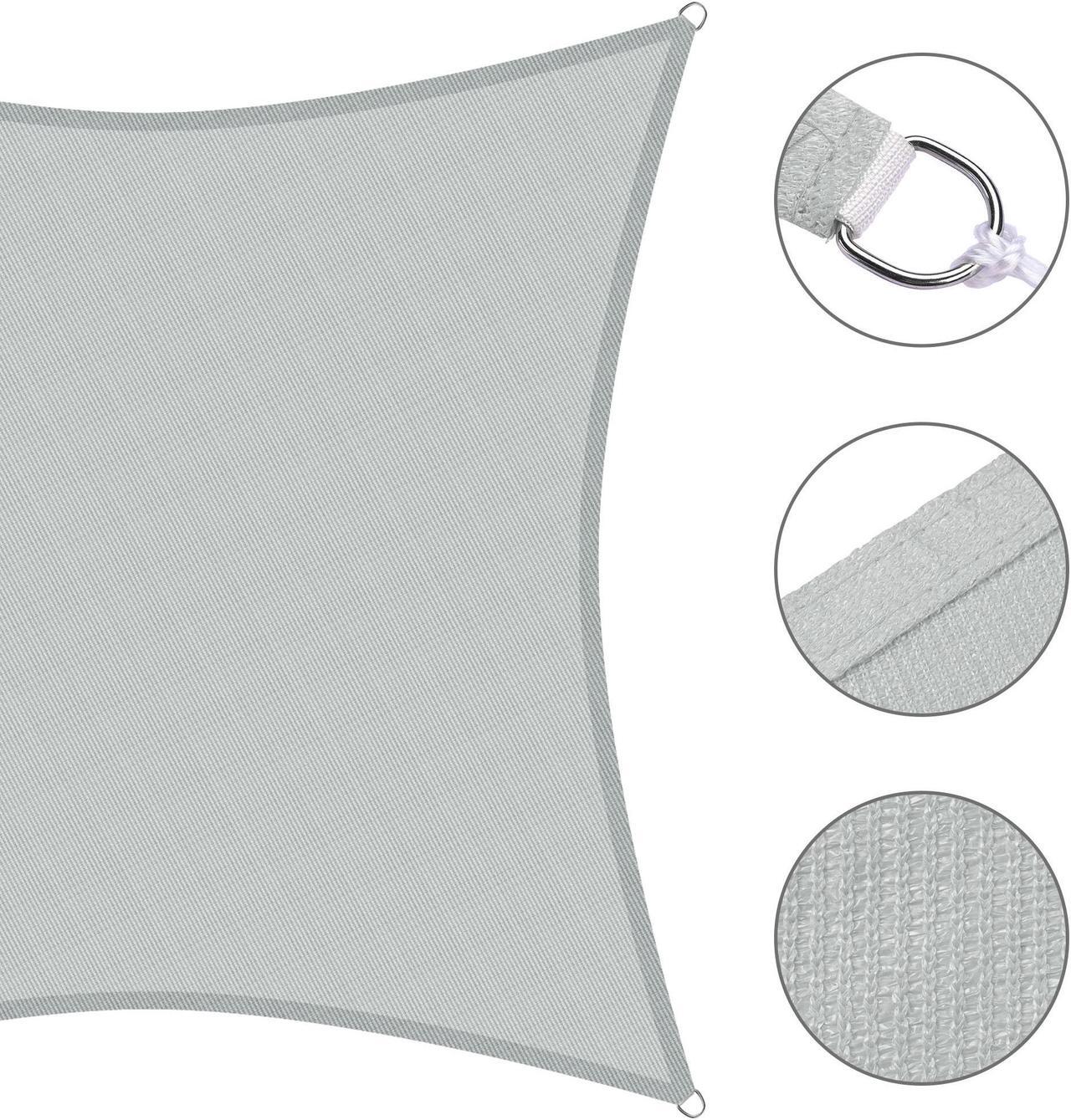 Alt view image 6 of 7 - Yescom 2 Pack 10x10 Ft 97% UV Block Square Sun Shade Sail Canopy Cover Net Outdoor Yard