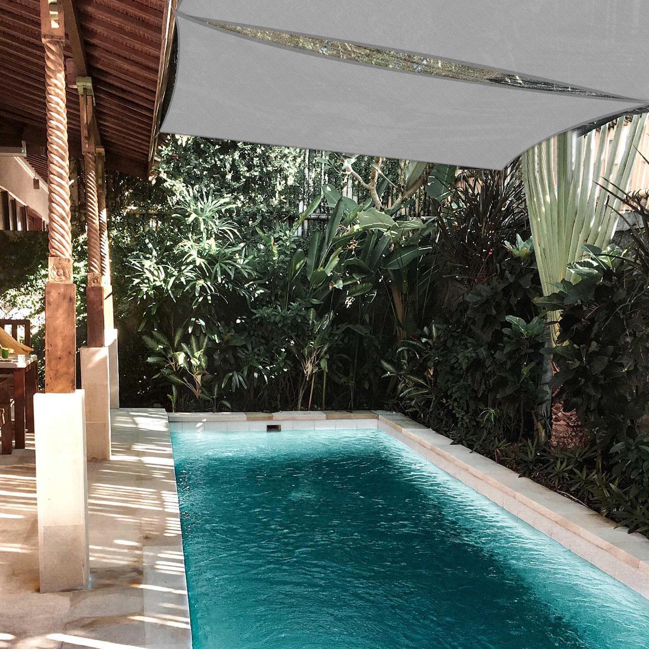 Alt view image 4 of 7 - Yescom 10x10 Ft 97% UV Block Square Sun Shade Sail Canopy Cover Net Outdoor Yard
